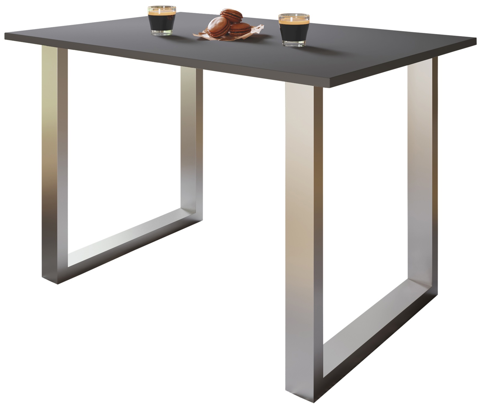 Schreibtisch LONA - anthrazit-silber - U-Gestell - 110x50 cm