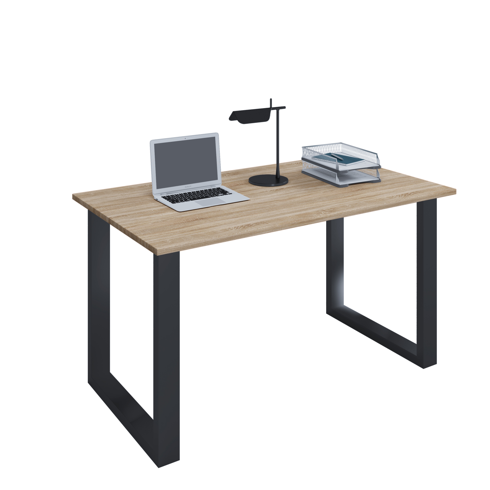 Schreibtisch LONA - Sonoma Eiche - schwarz - U-Gestell - 140x50 cm