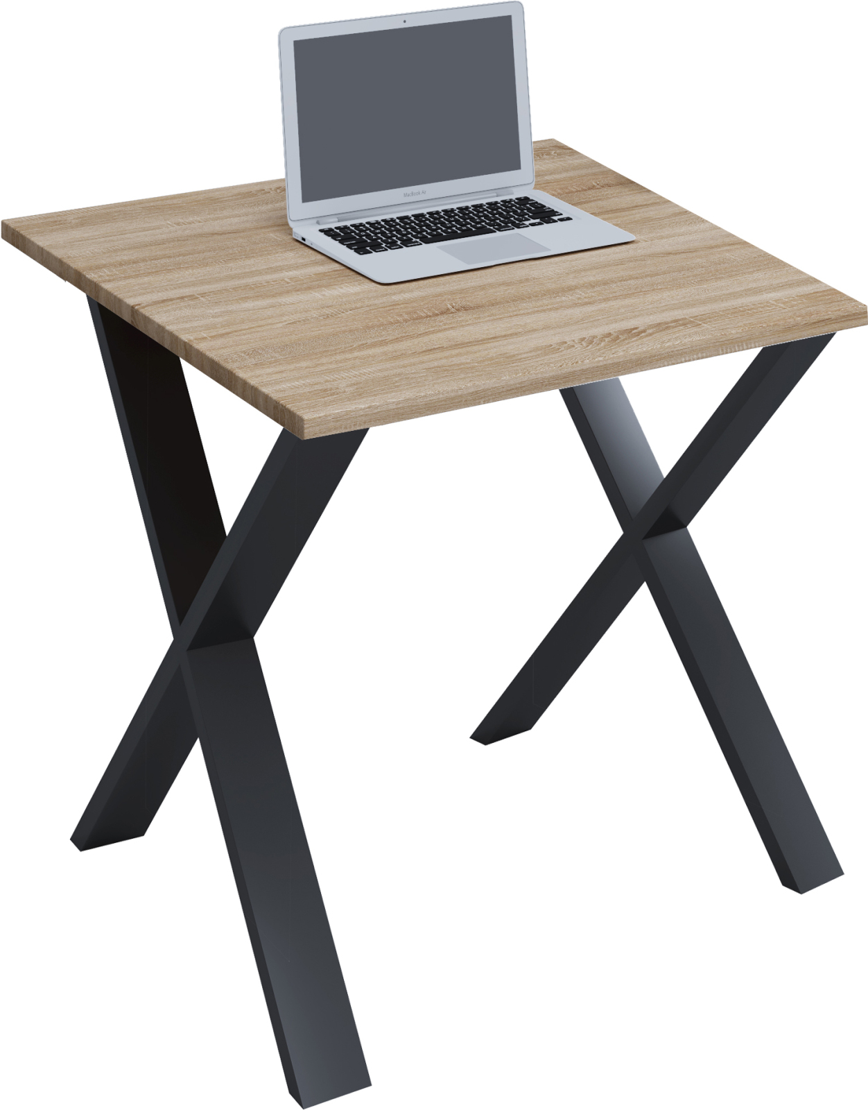 Schreibtisch LONA - Sonoma Eiche - schwarz - X-Gestell - 80x50 cm