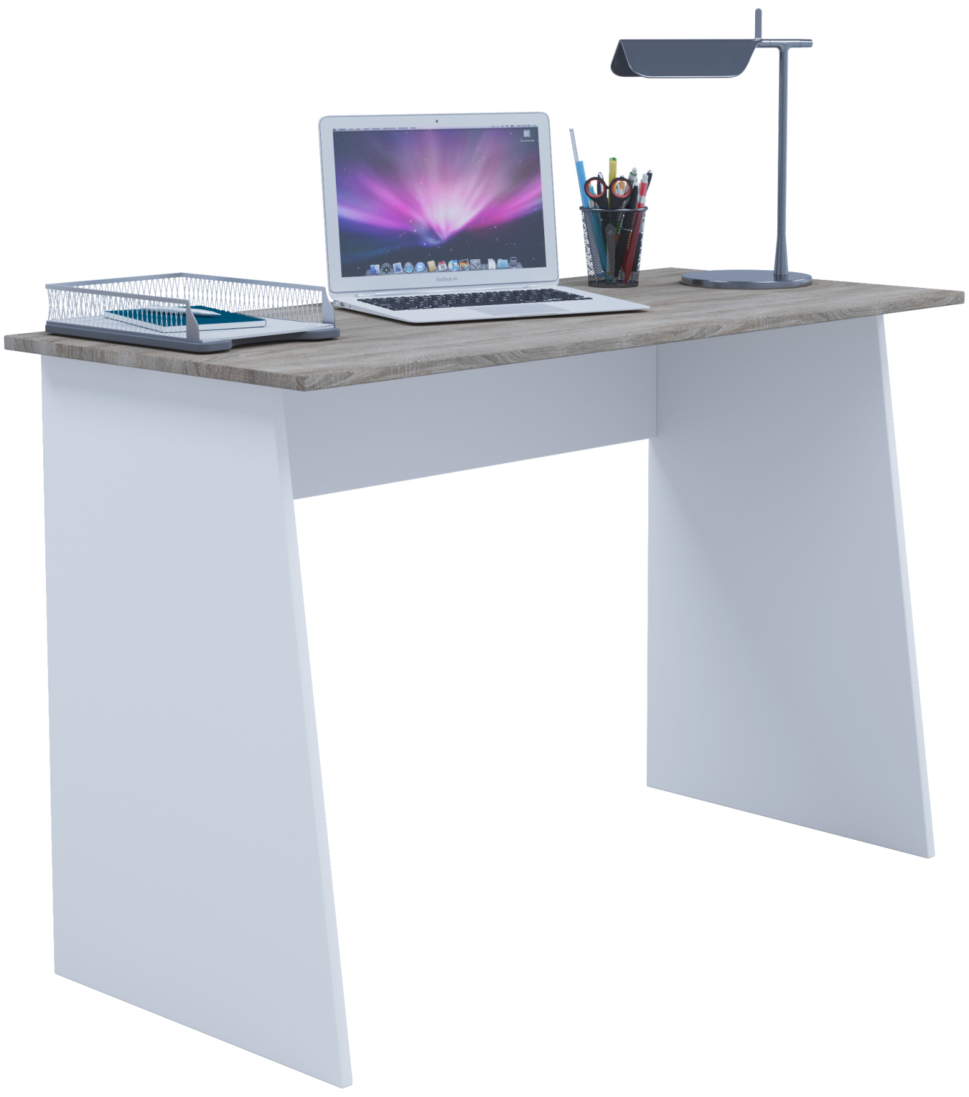 Schreibtisch MASOLA MAXI - weiß - Sonoma Eiche - 110 cm