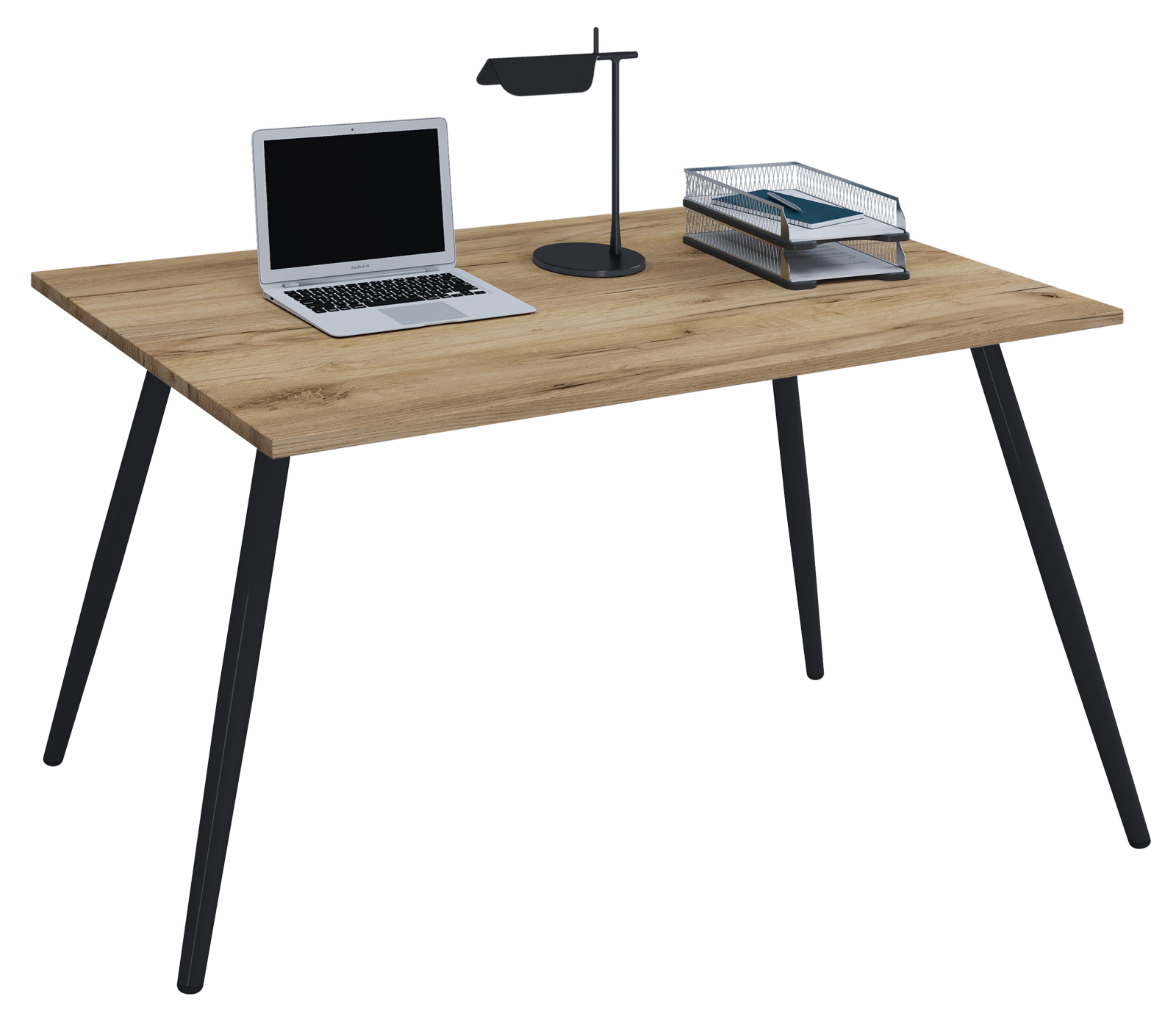 Schreibtisch SALIA - Honig Eiche - schwarz - 110x80 cm