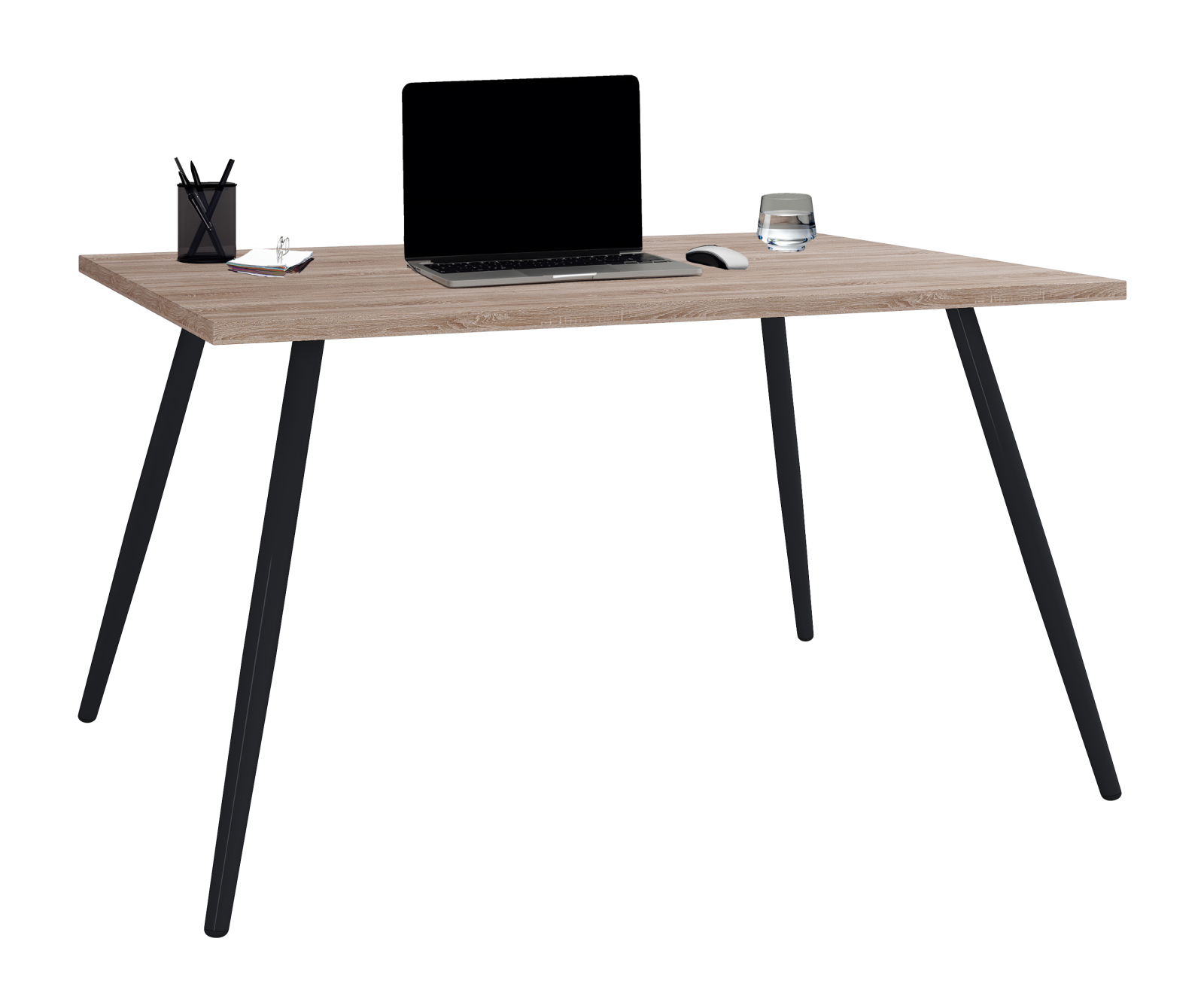 Schreibtisch SALIA - Sonoma Eiche - schwarz - 110x50 cm