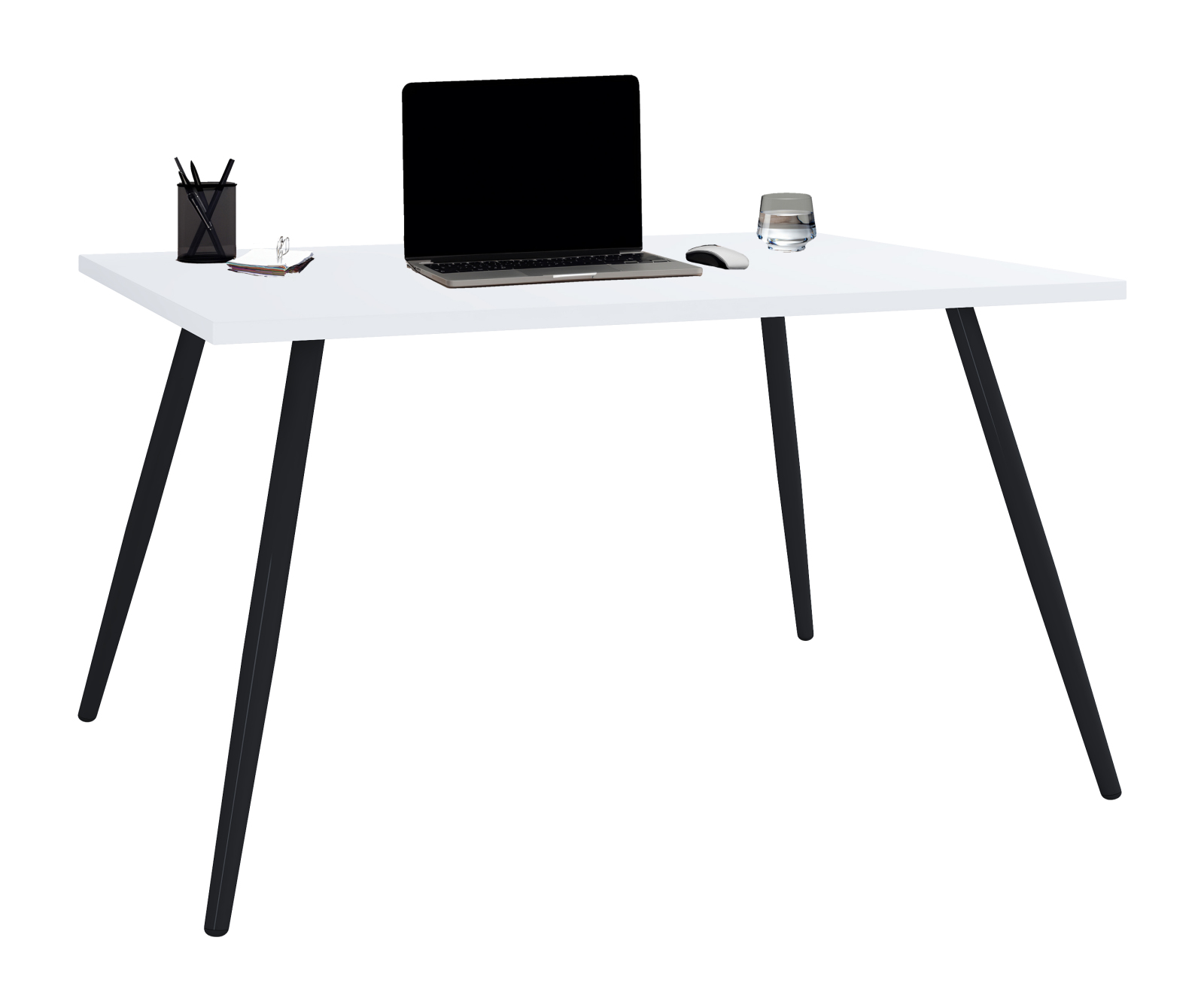 Schreibtisch SALIA - weiß-schwarz - 160x80 cm