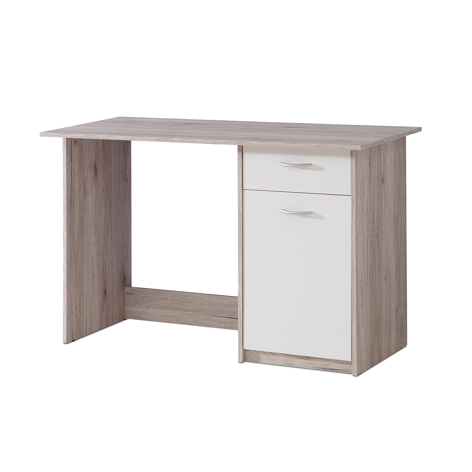 Schreibtisch - Sandeiche-weiß - Schubkasten - 123 cm