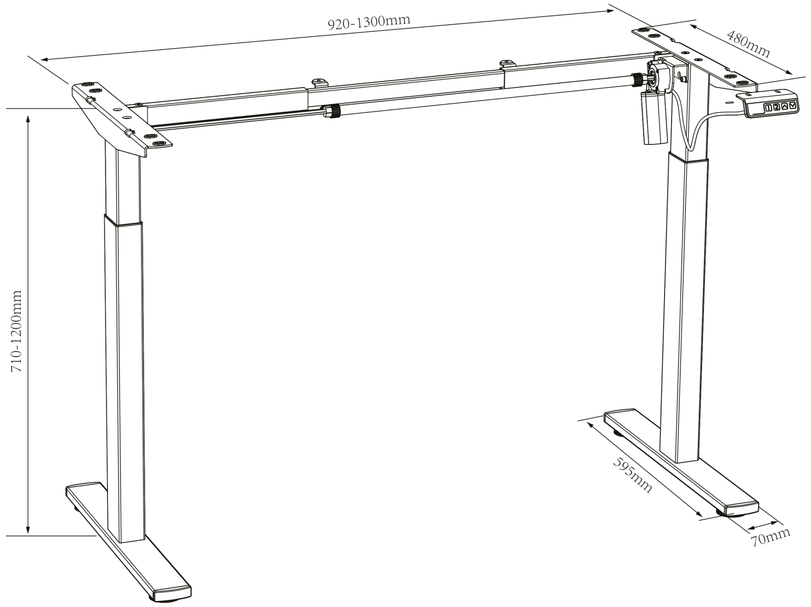 Schreibtisch - Sonoma Eiche - silber - 110 cm - elektrisch höhenverstellbar
