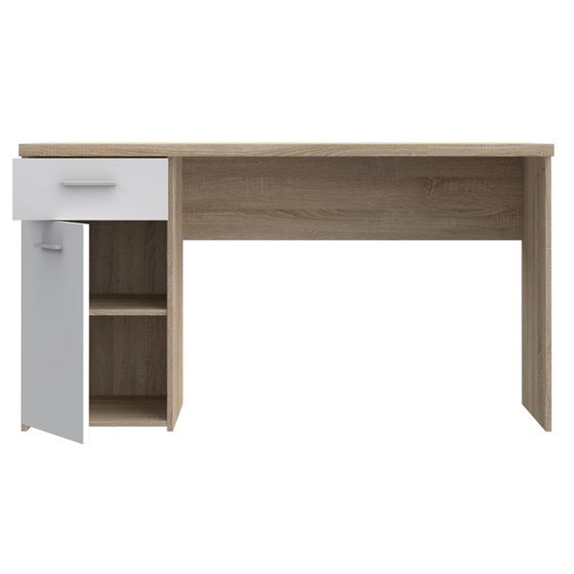 Schreibtisch - Sonoma Eiche - weiß - Tür - Schubkasten