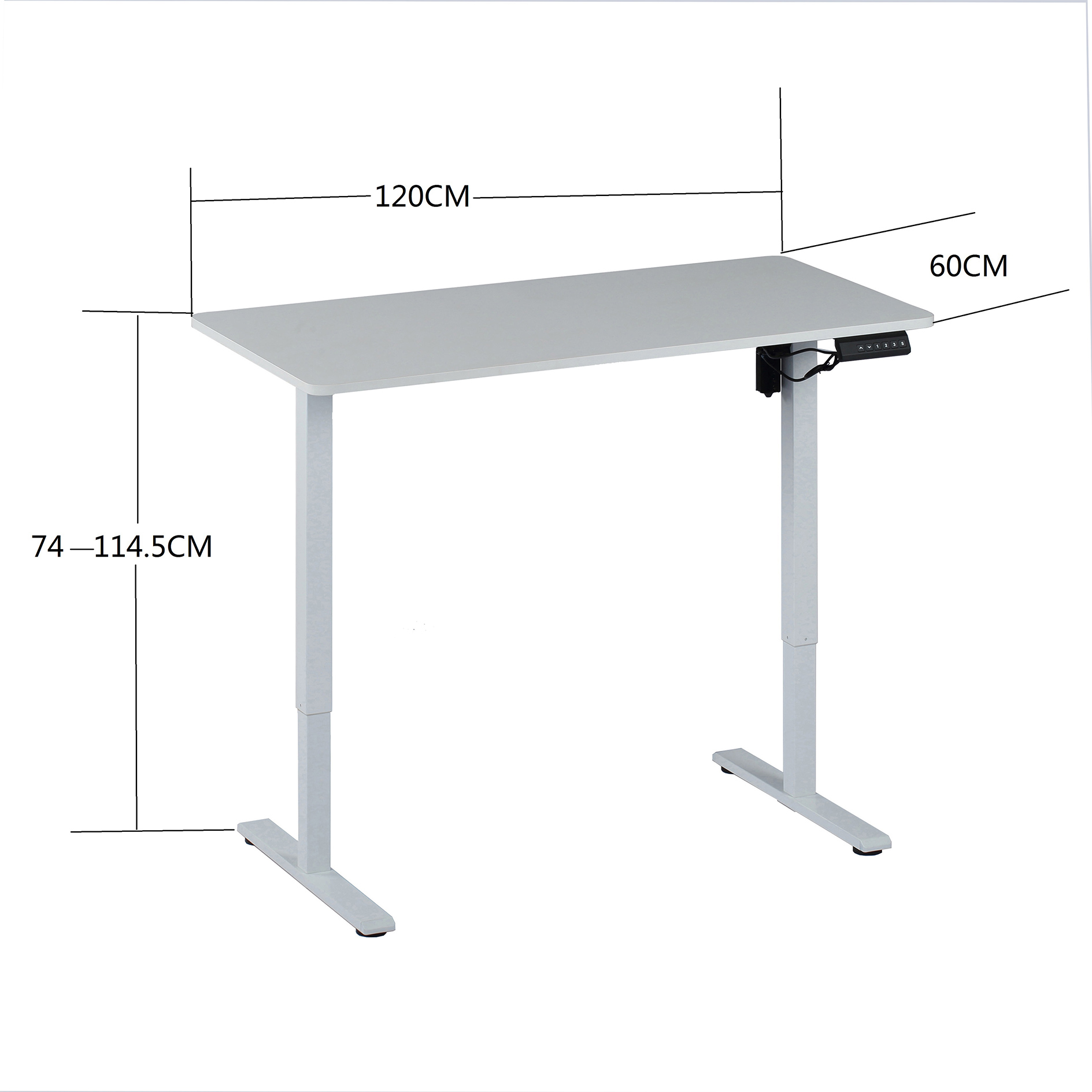 Schreibtisch - weiß - elektrisch höhenverstellbar