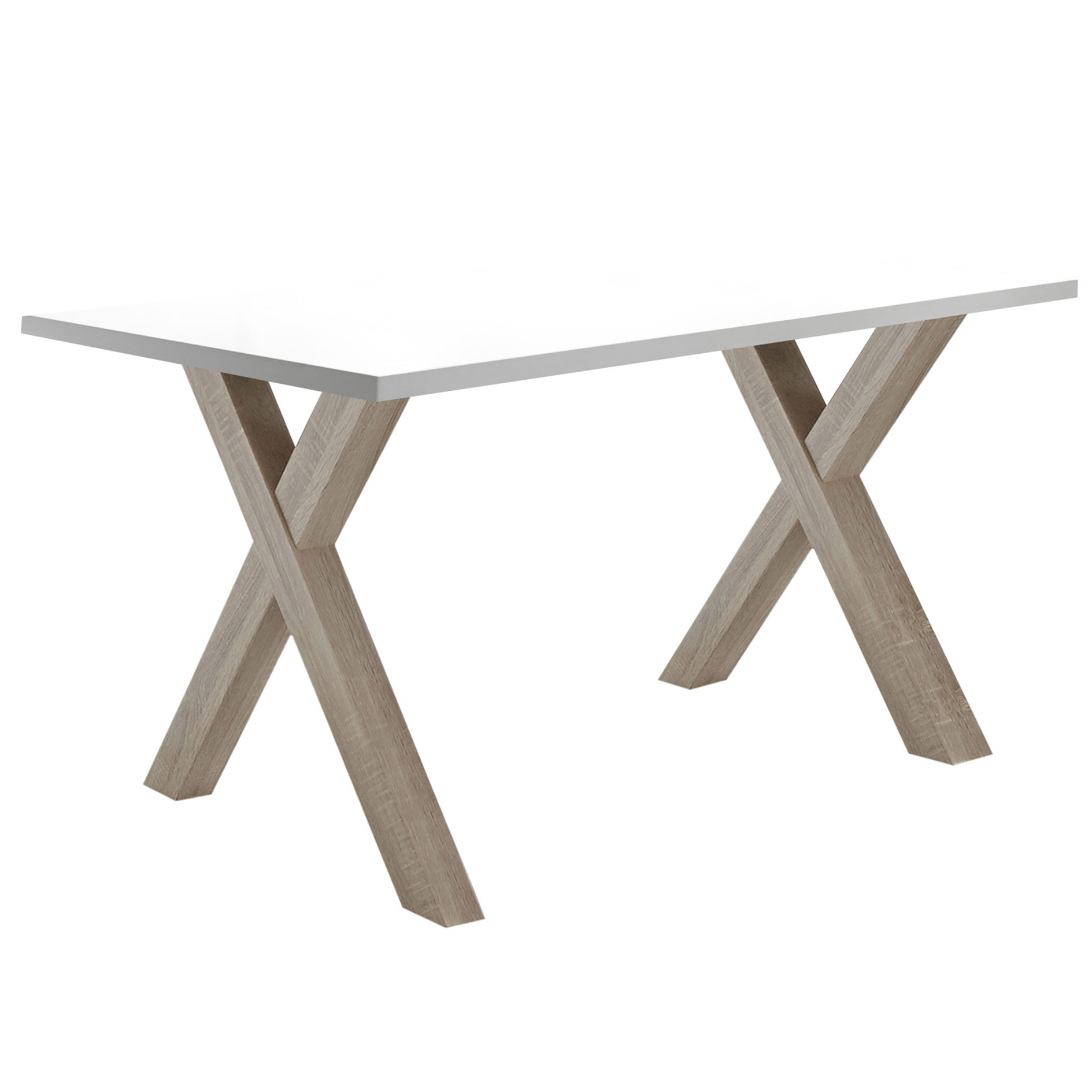 Schreibtisch - weiß matt-Eiche sägerau - 140x70 cm