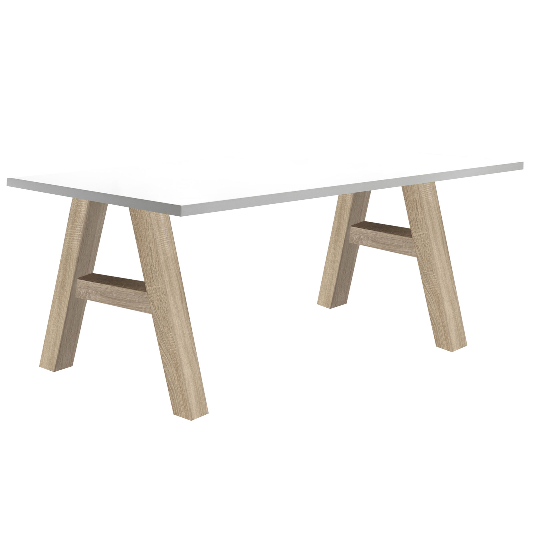 Schreibtisch - weiß matt-Eiche sägerau - 160x70 cm
