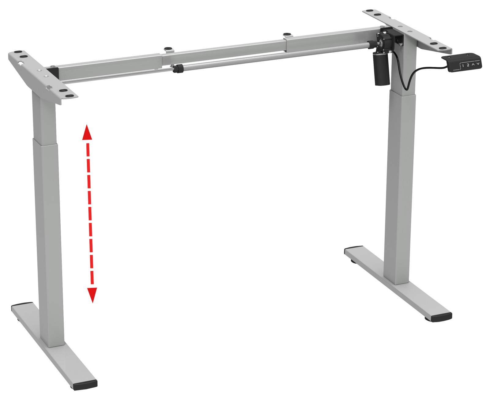Schreibtischgestell -  silber- 92 cm - elektrisch höhenverstellbar