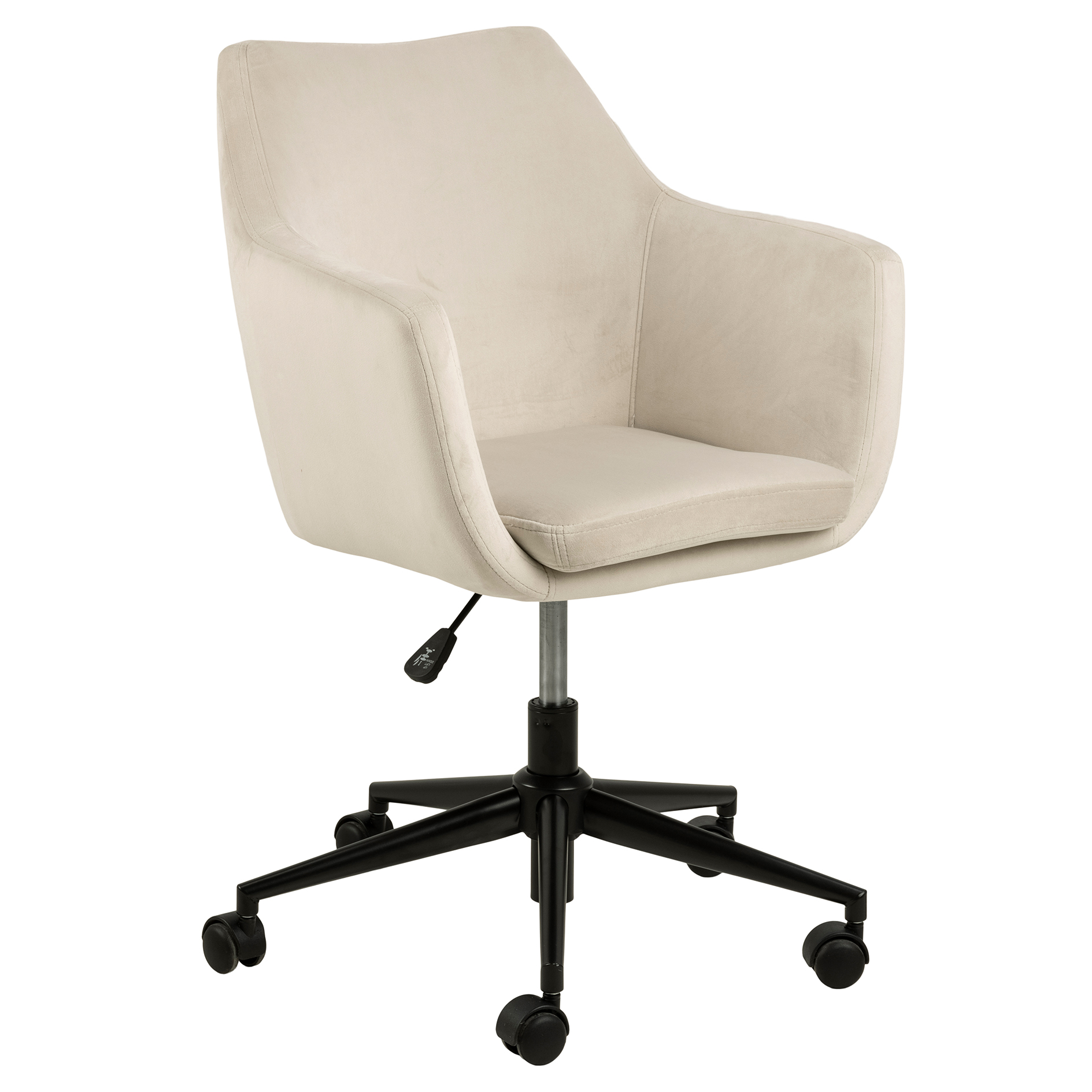 Schreibtischstuhl NORA - beige - Velours - höhenverstellbar