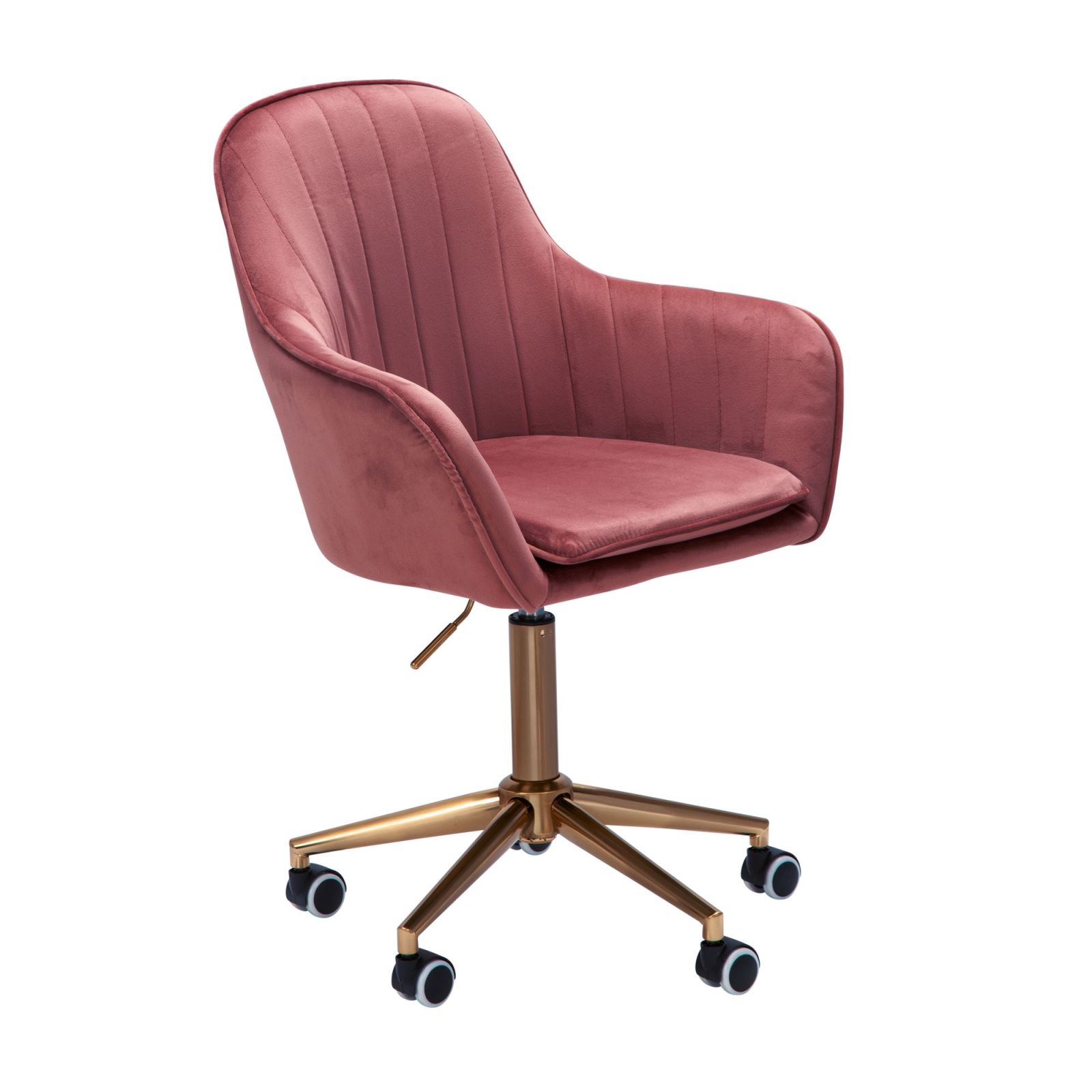 Schreibtischstuhl - rosa - Samt - höhenverstellbar
