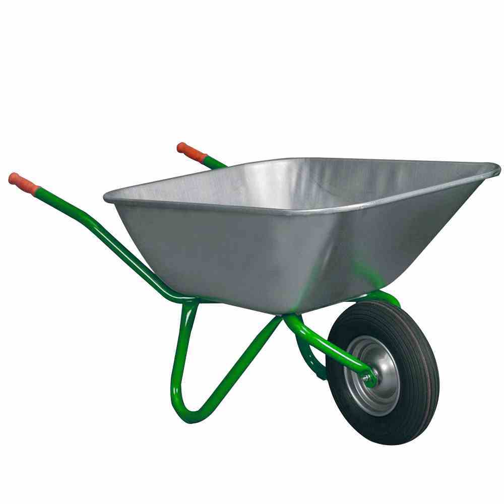 Schubkarre BULLY - gelb-grün - verzinkt - 140 Liter