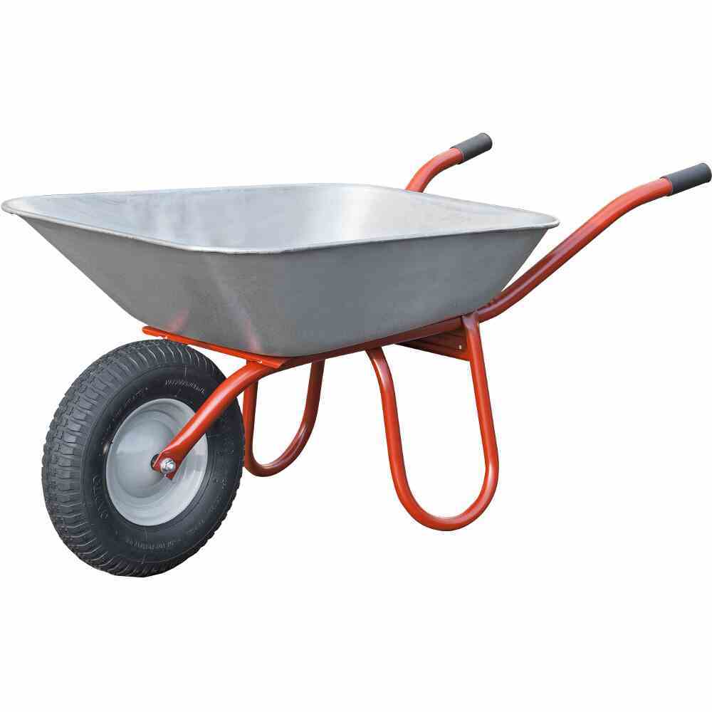 Schubkarre CARRY - braun-silber - verzinkt - 85 Liter
