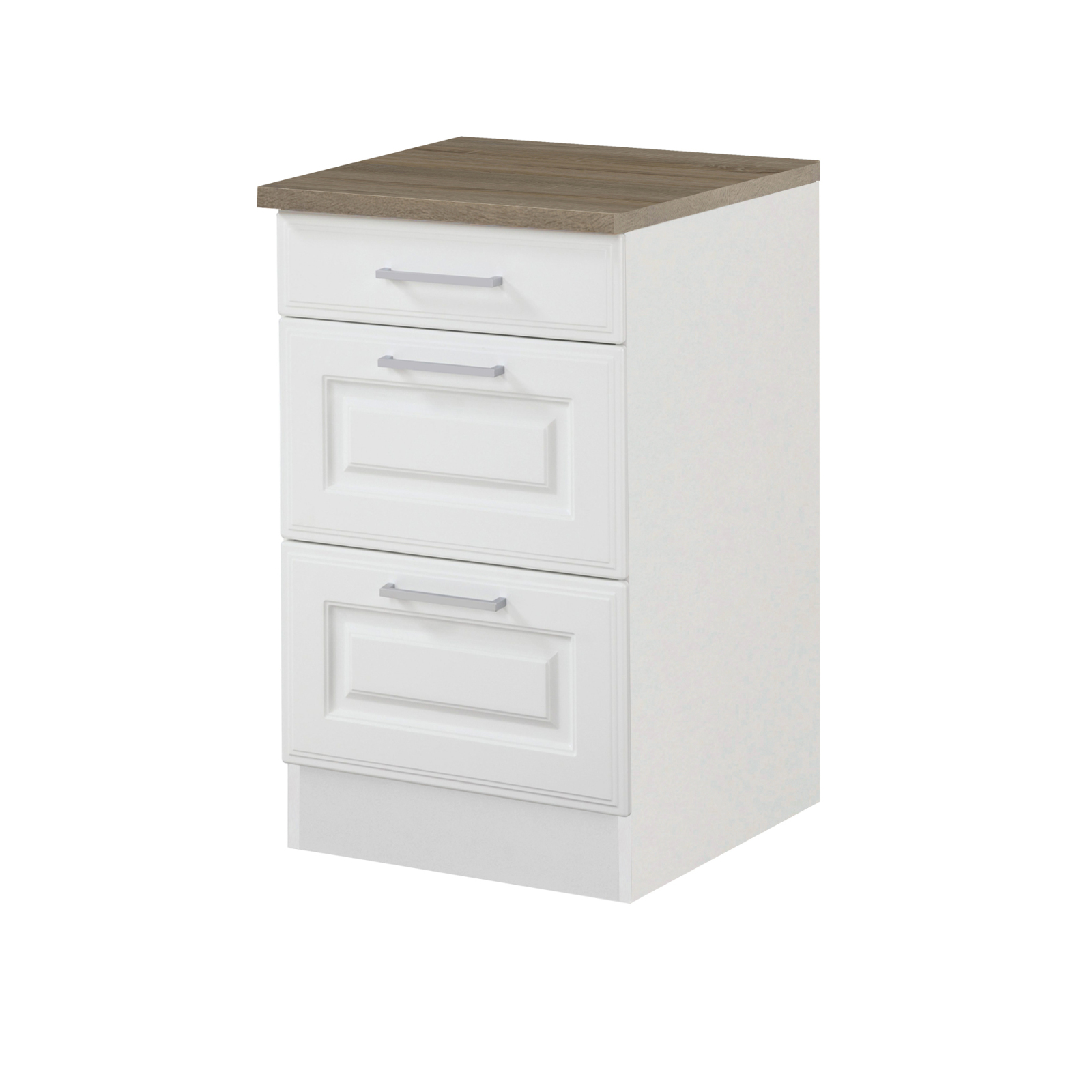 Schubkasten-Unterschrank BOLOGNA - weiß - Sonoma Eiche - 50 cm breit