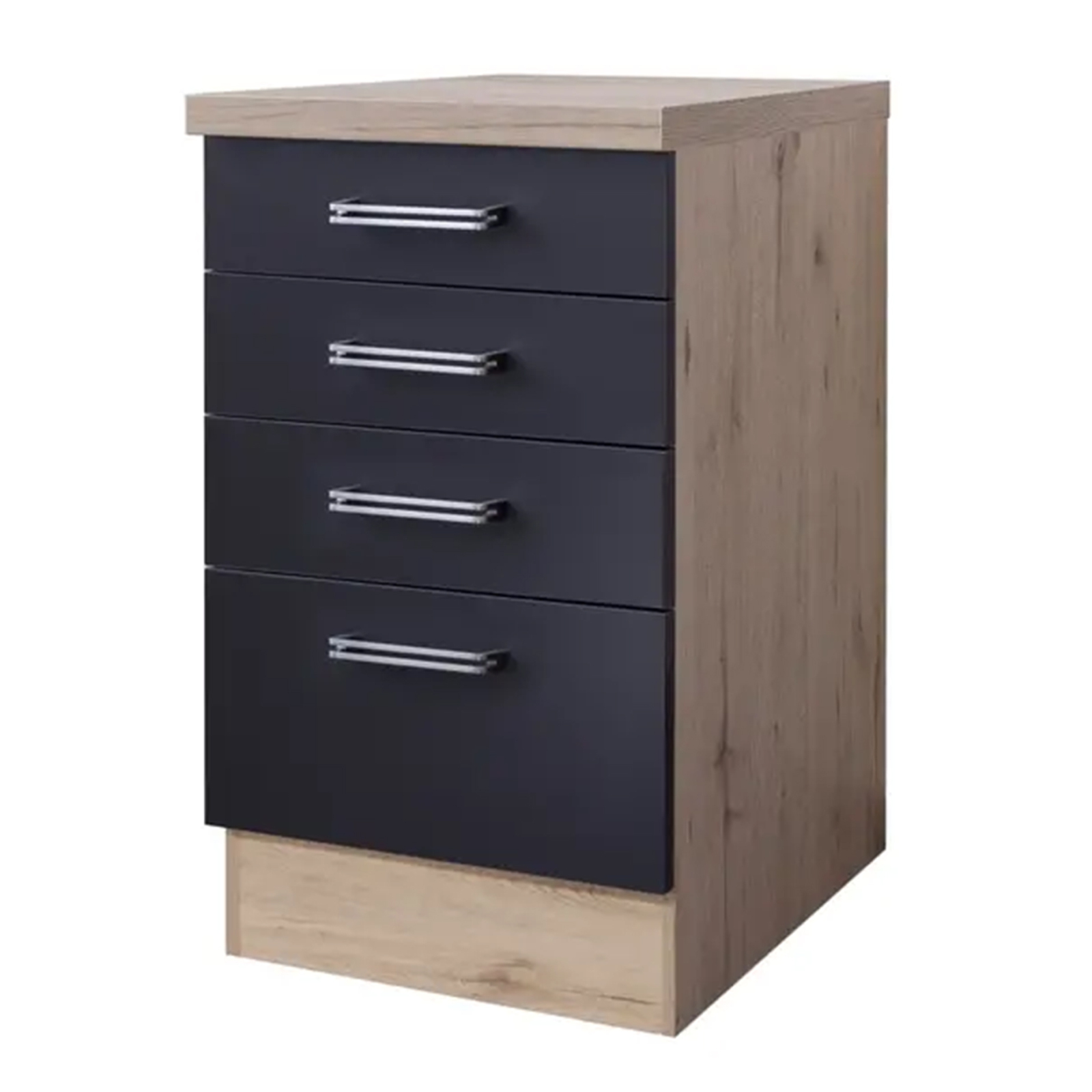 Schubkastenunterschrank RISENTO - anthrazit - San Remo Eiche - 50 cm