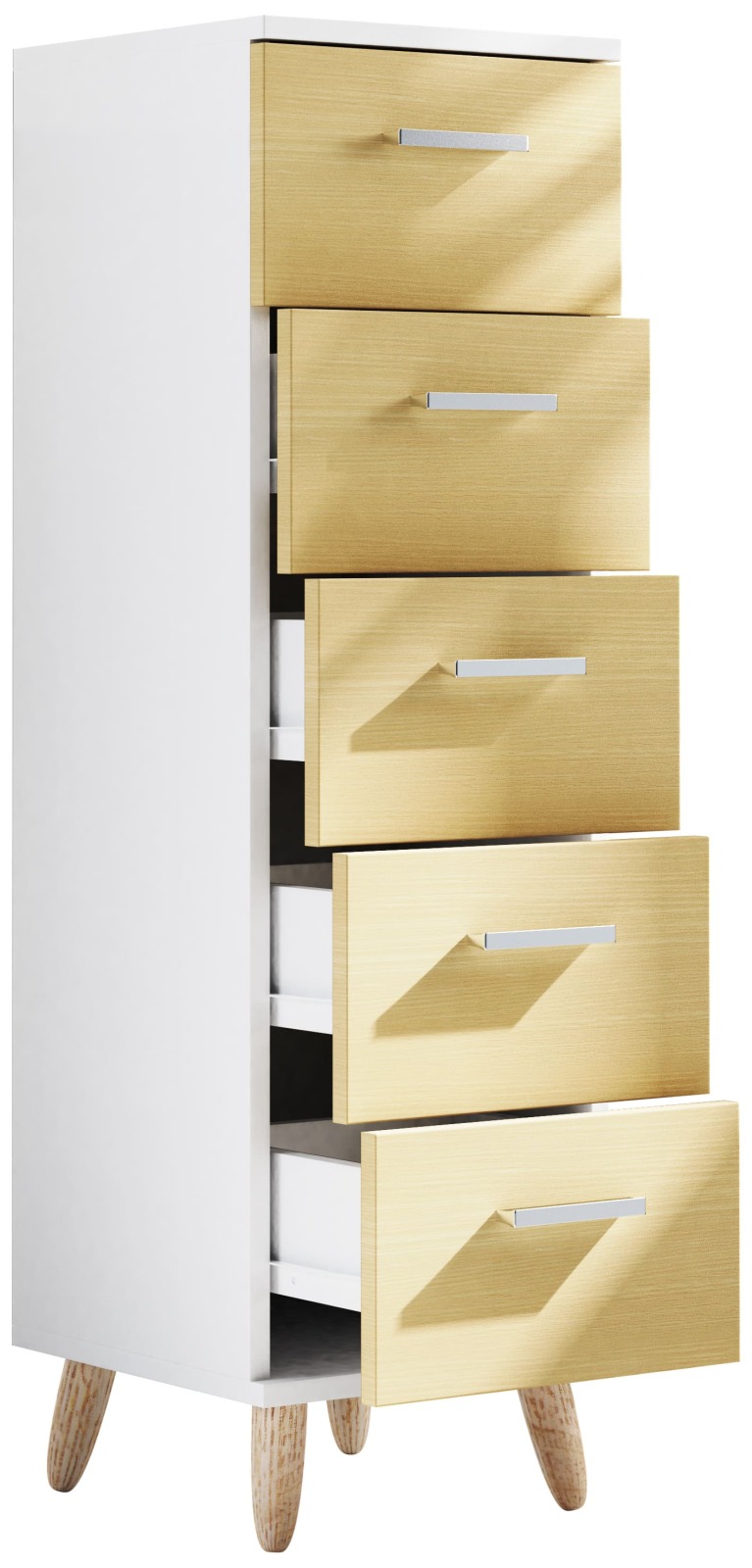 Schubladenschrank LANDOS M - Honig Eiche - 100 cm hoch