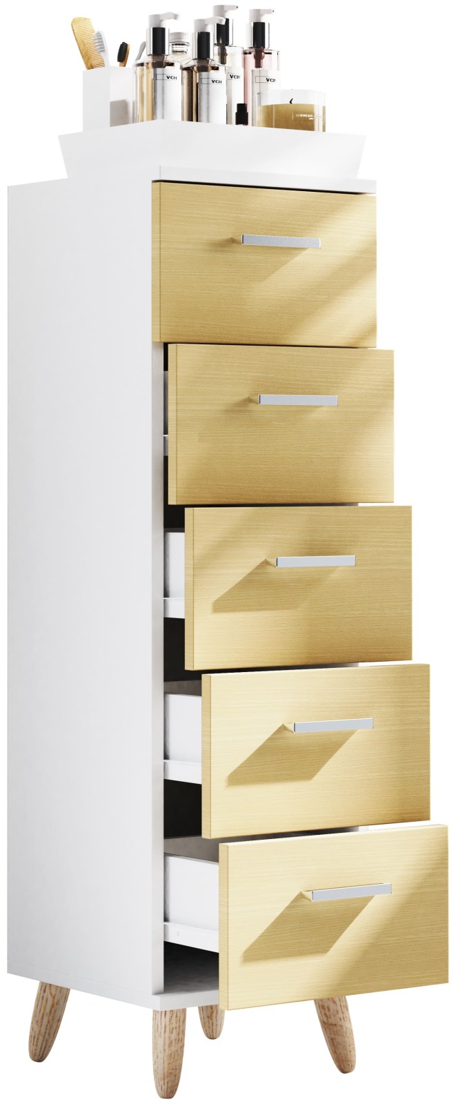 Schubladenschrank LANDOS M - Honig Eiche - 100 cm hoch