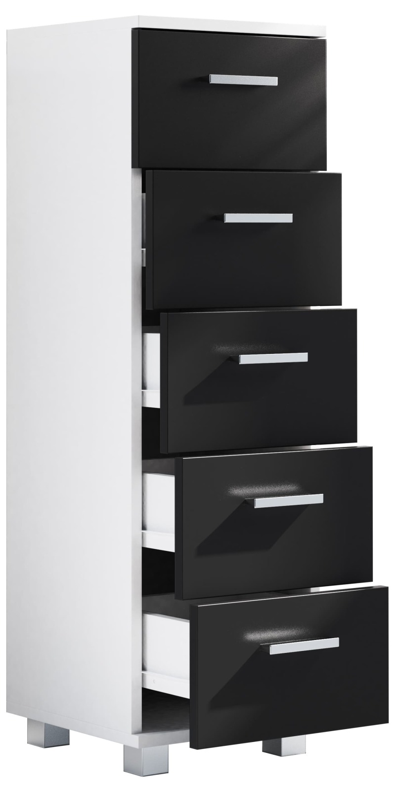 Schubladenschrank ZALO M - schwarz-weiß - 30 cm breit