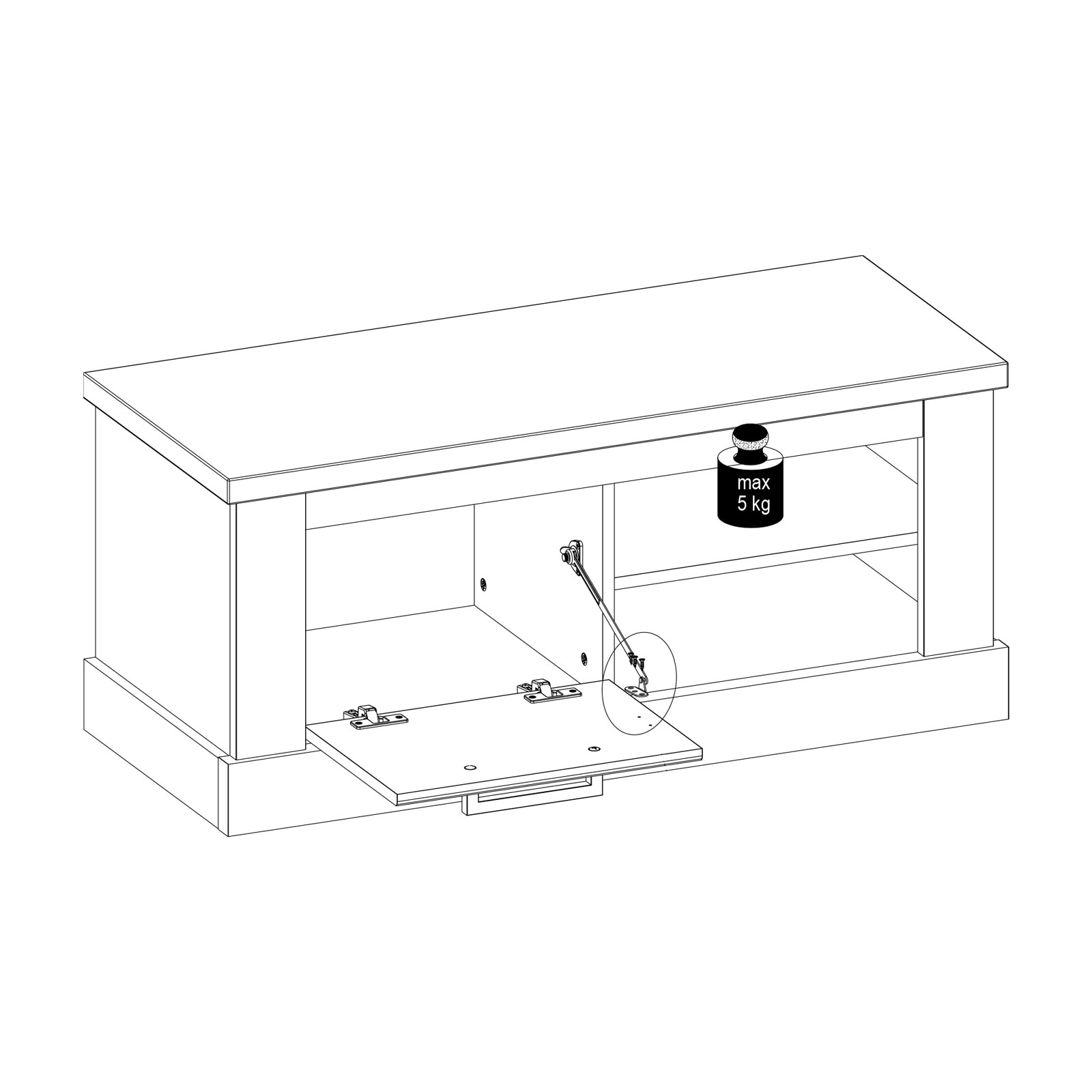 Schuhbank - Pinie weiß - Touchwood - 101 cm