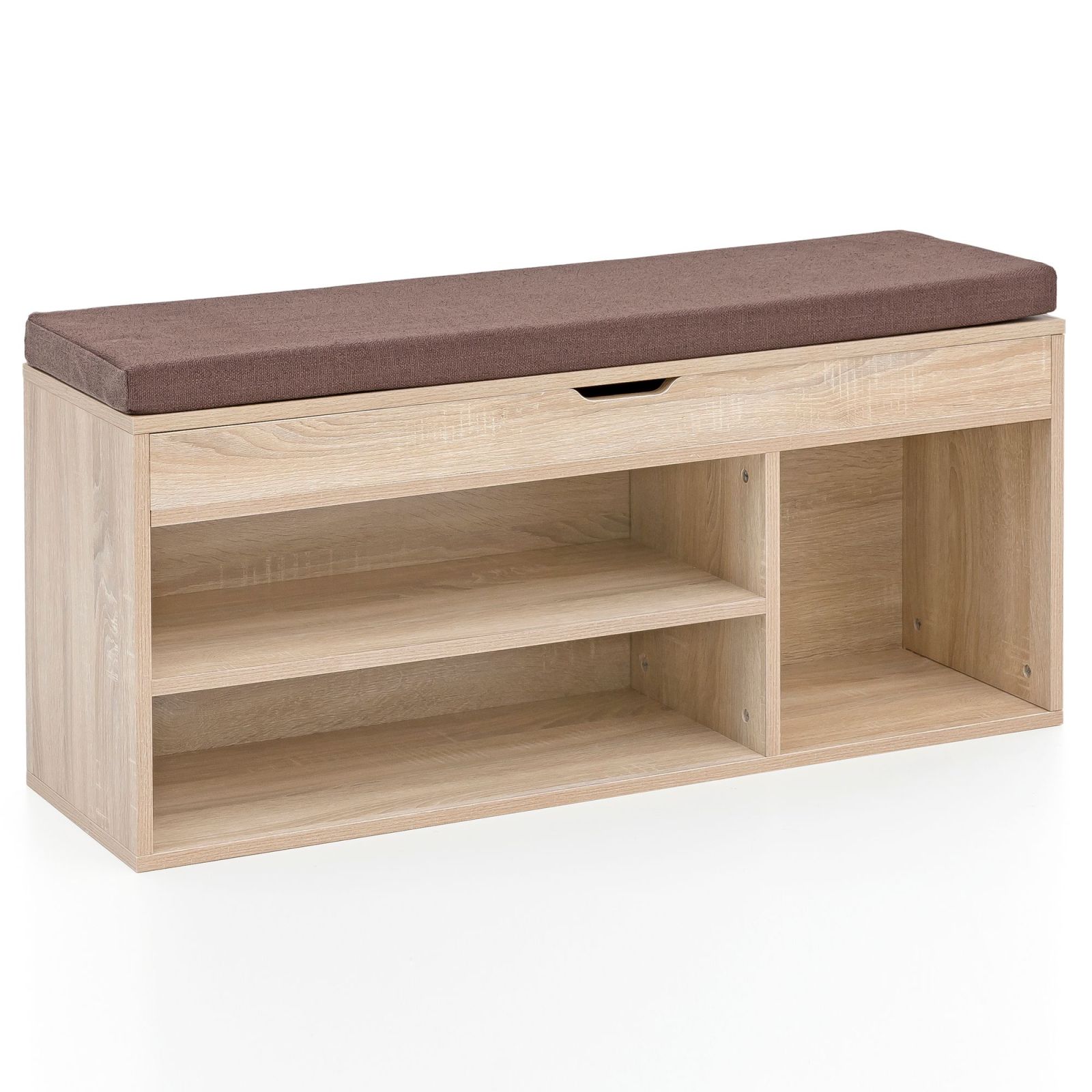 Schuhbank - Sonoma Eiche - mit Sitzauflage - 104 cm