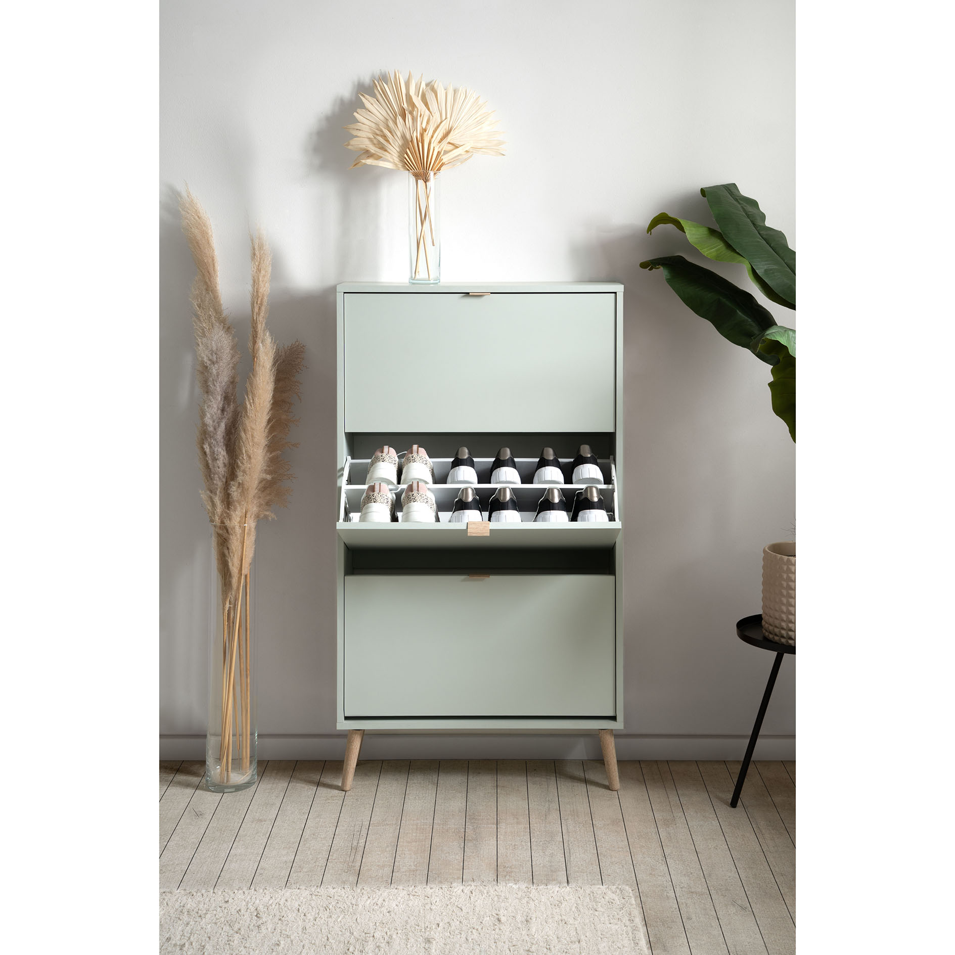 Schuhkipper VIGO - pastellgrün - 3 Klappen - 70 cm breit