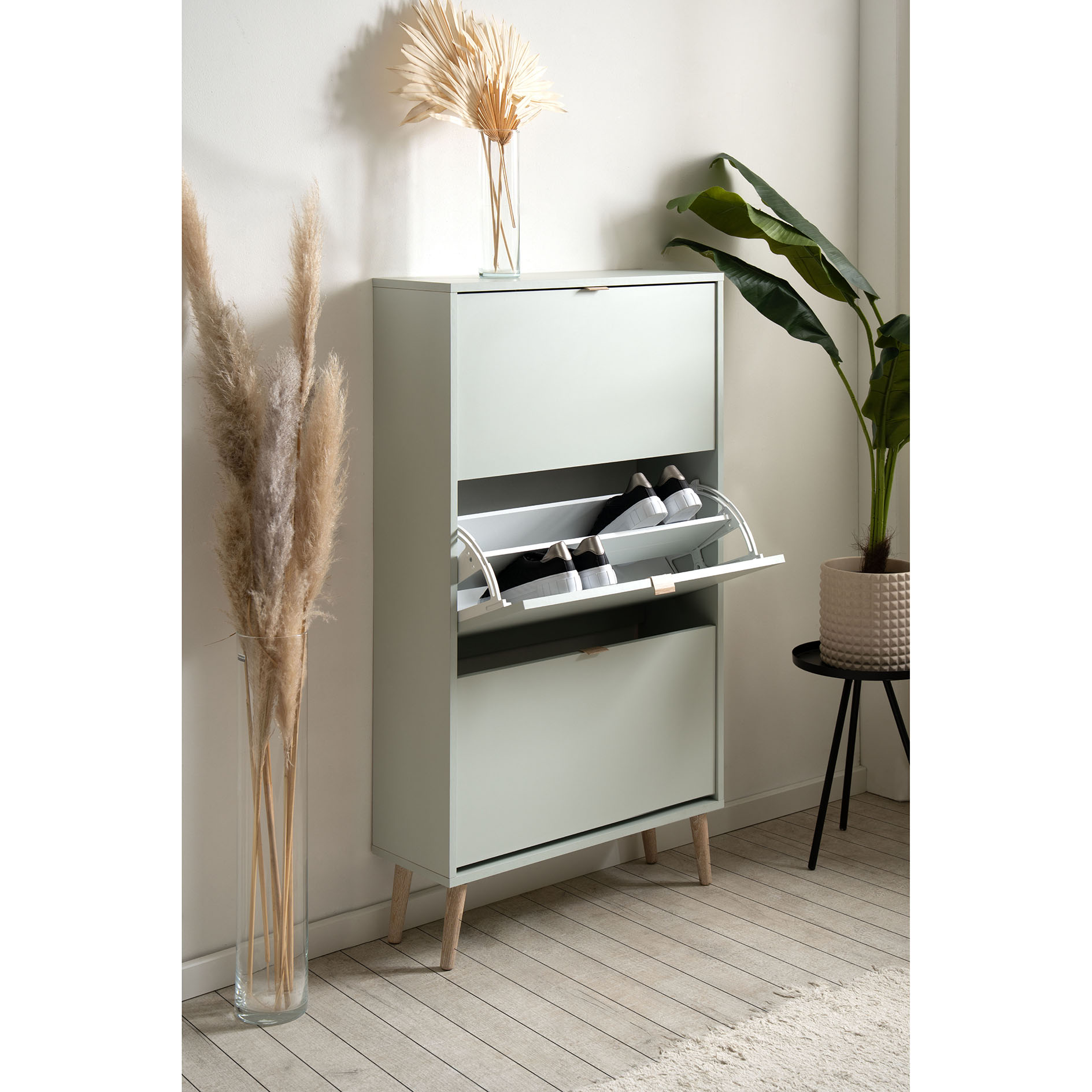 Schuhkipper VIGO - pastellgrün - 3 Klappen - 70 cm breit