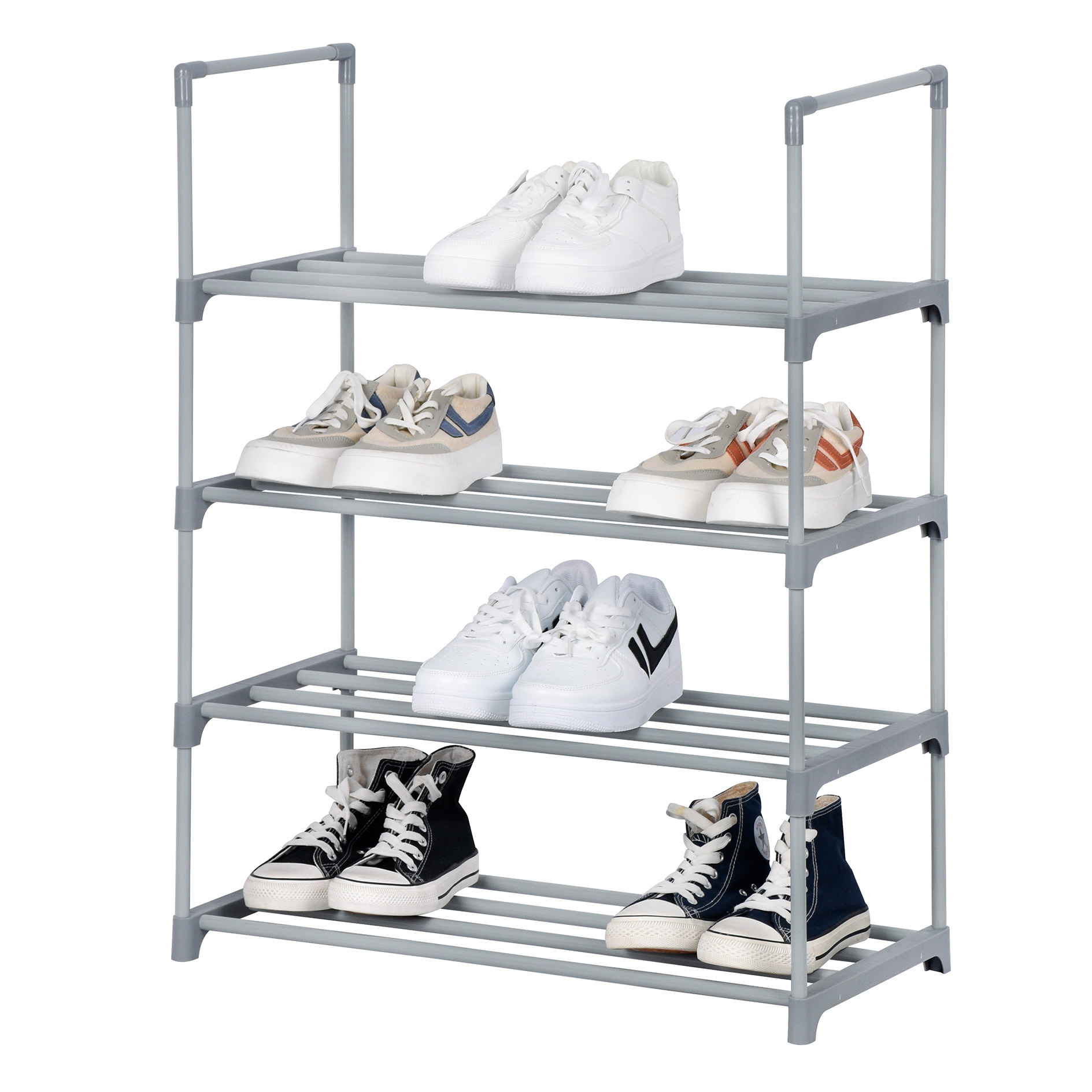 Schuhregal - grau - 4 Ablagen - 60 cm