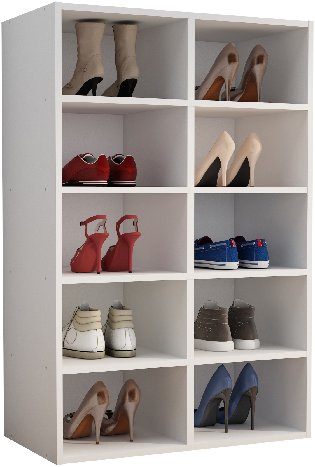 Schuhregal HINSOL M - weiß - 10 Fächer