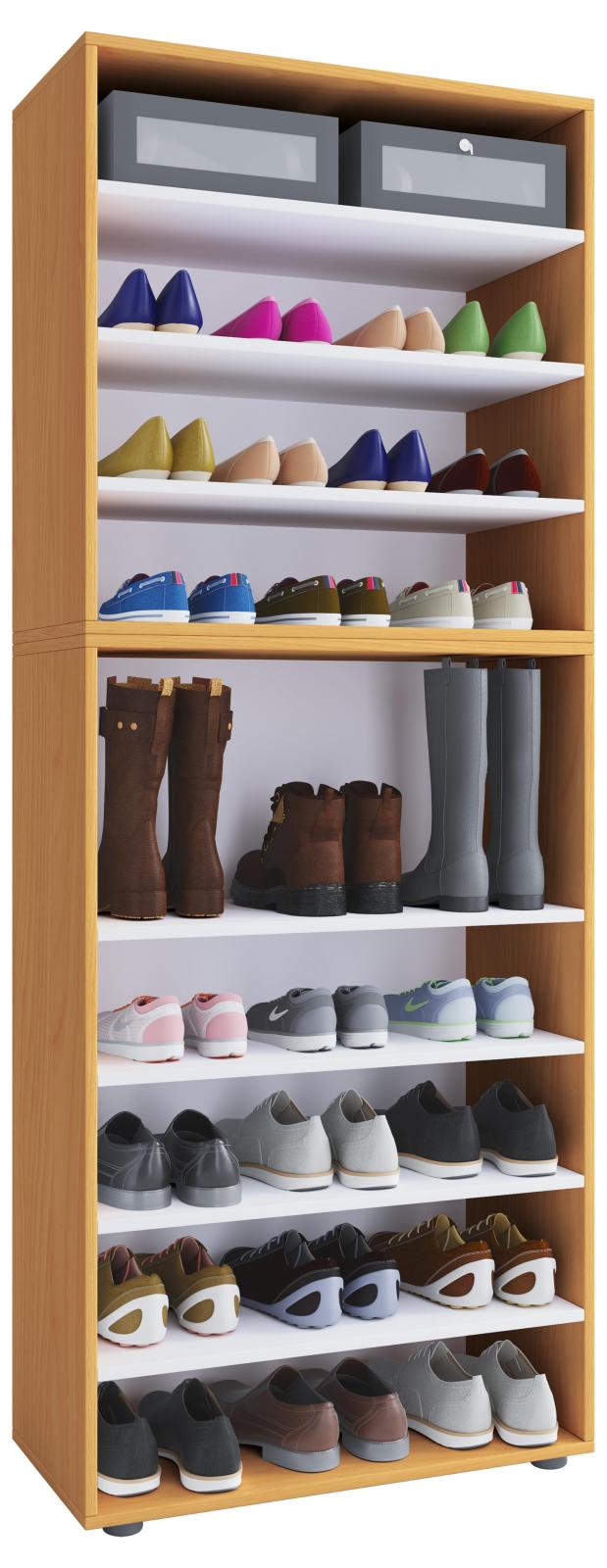 Schuhregal LONA XXL - Buche - 9 Fächer - 70 cm