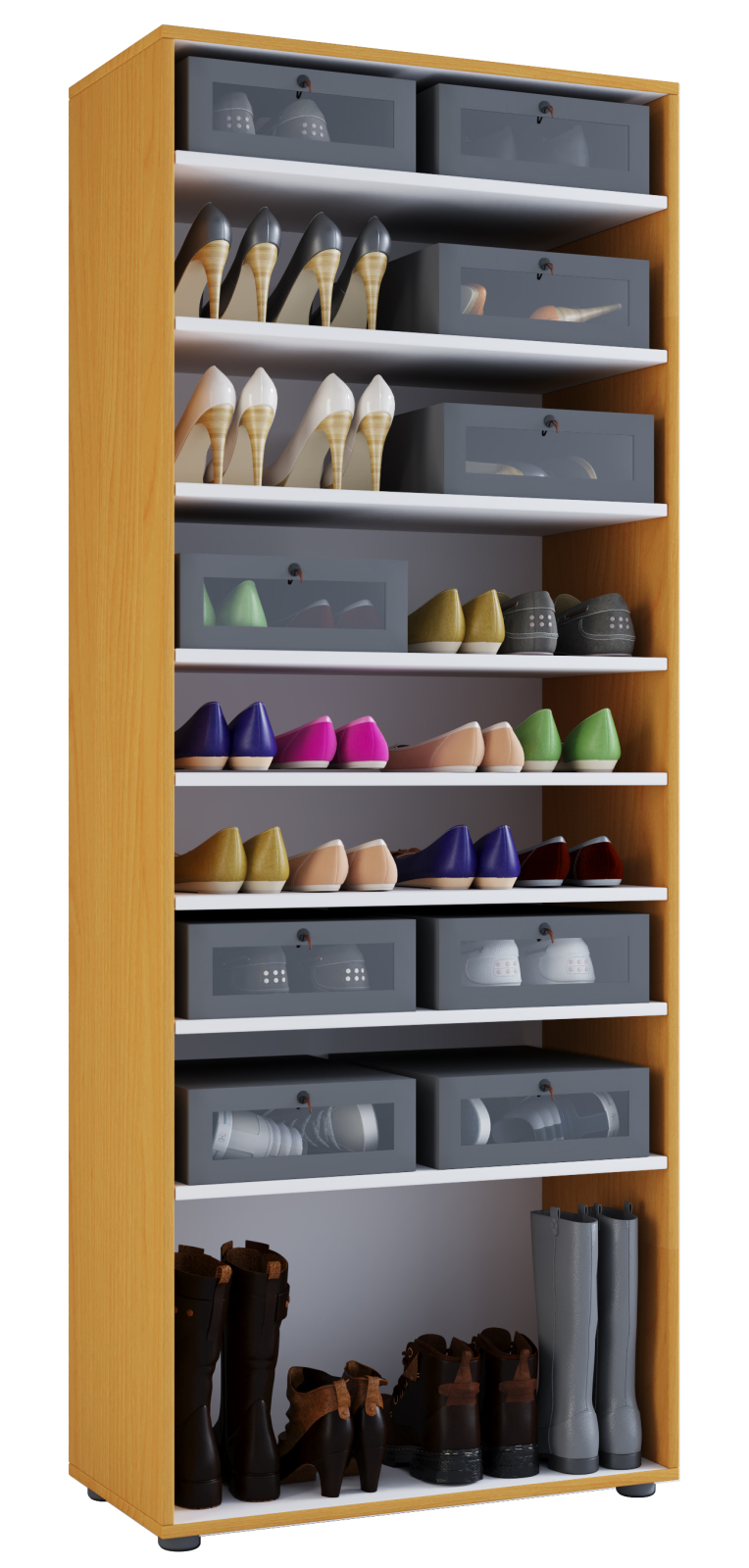 Schuhregal VANDOL l - Buche-weiß - 71 cm breit