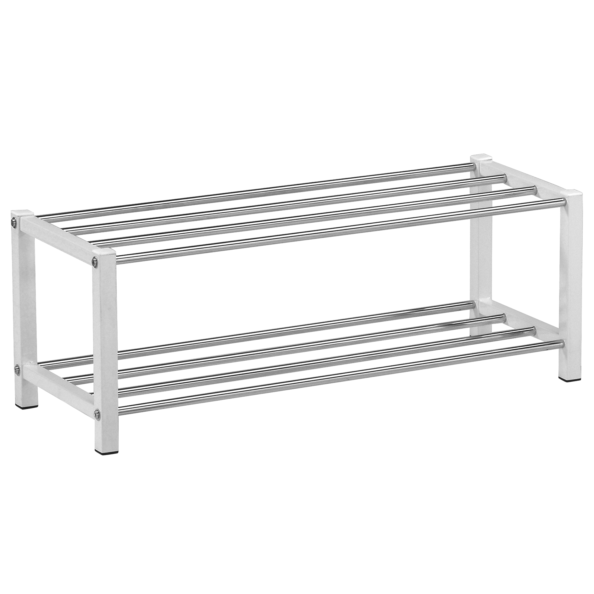 Schuhregal - weiß-chromfarben - 80 cm