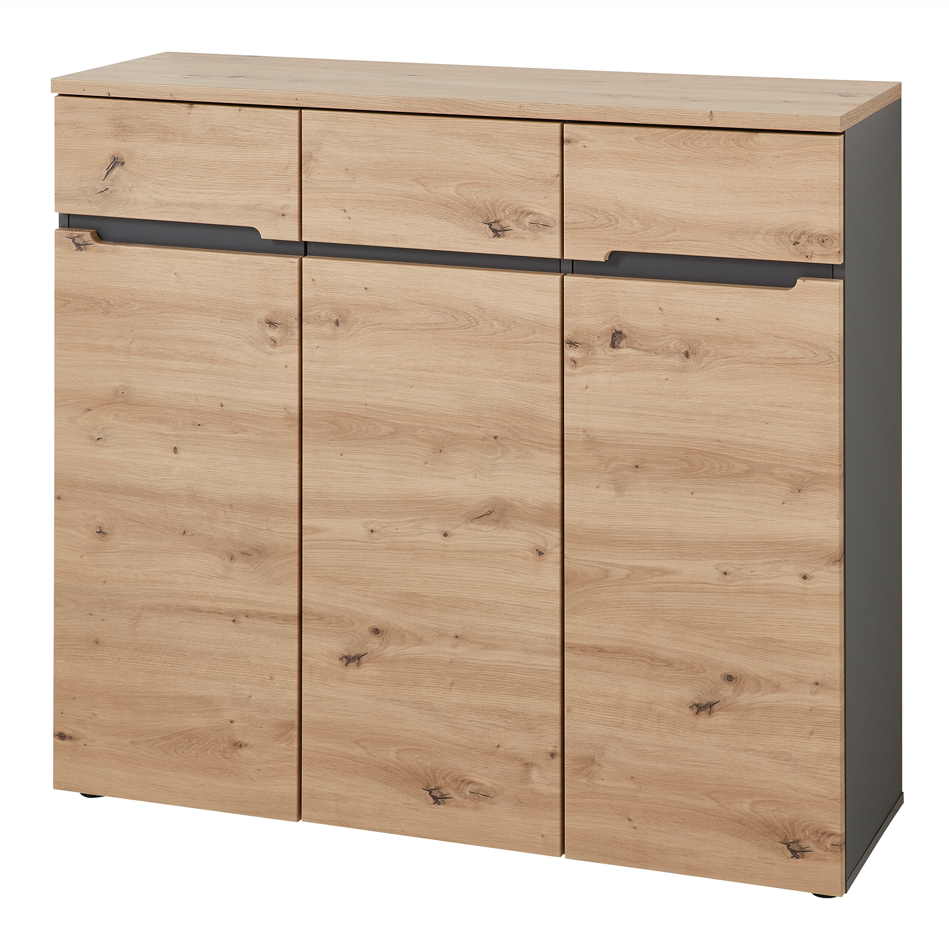 Schuhschrank - Artisan Eiche - Graphit - 120 cm