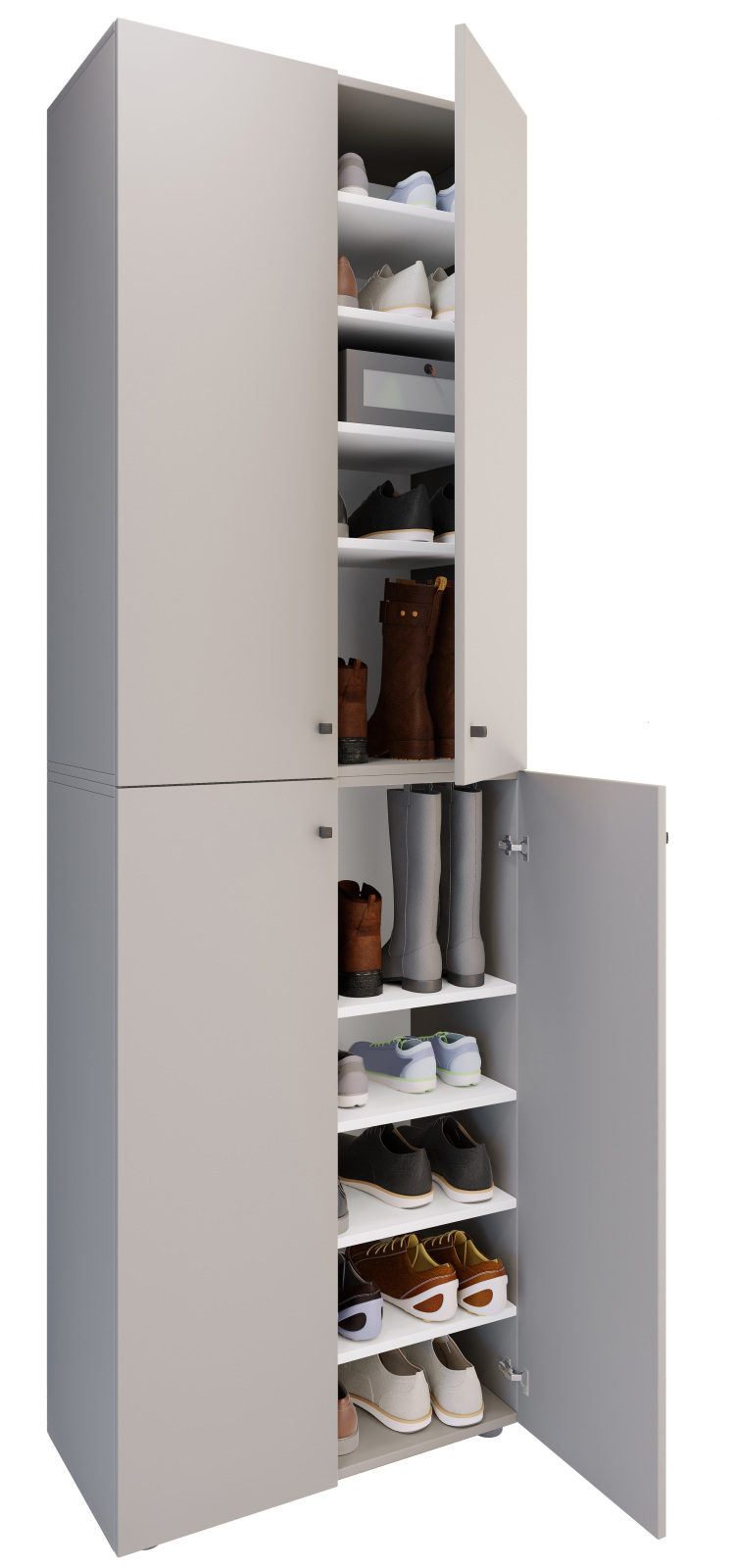 Schuhschrank LONA XL - grau - 10 Fächer