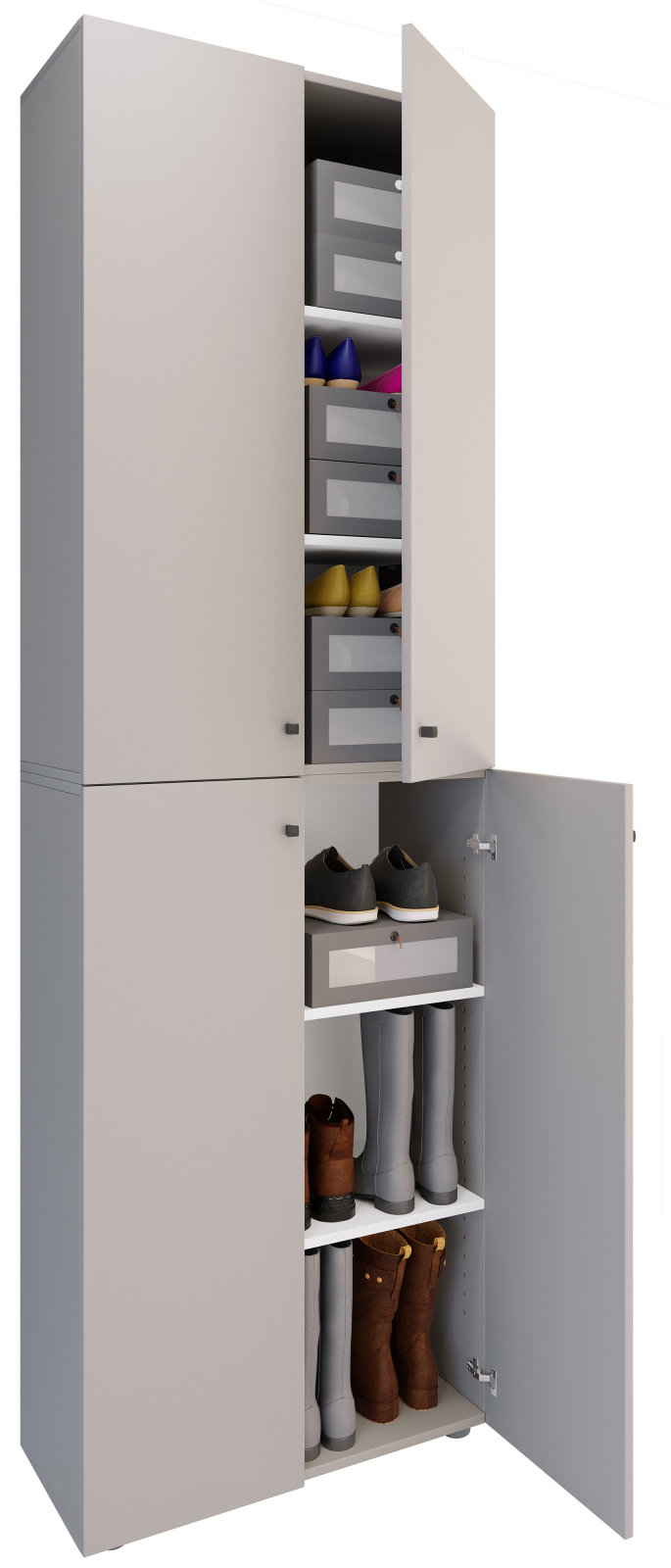 Schuhschrank LONA XL - grau - 6 Fächer