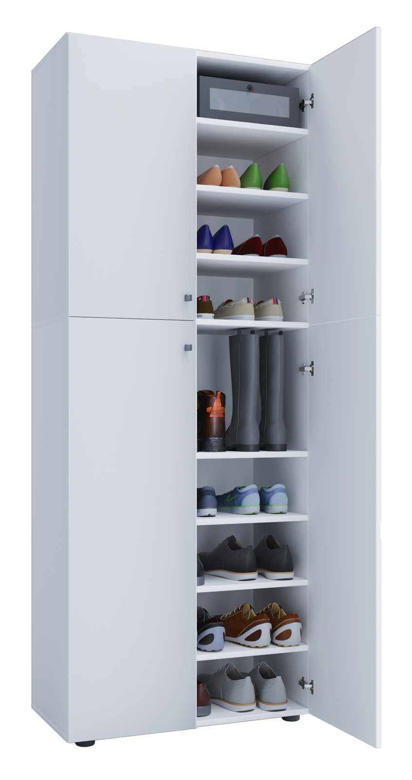 Schuhschrank LONA XXL - weiß - 4 Türen