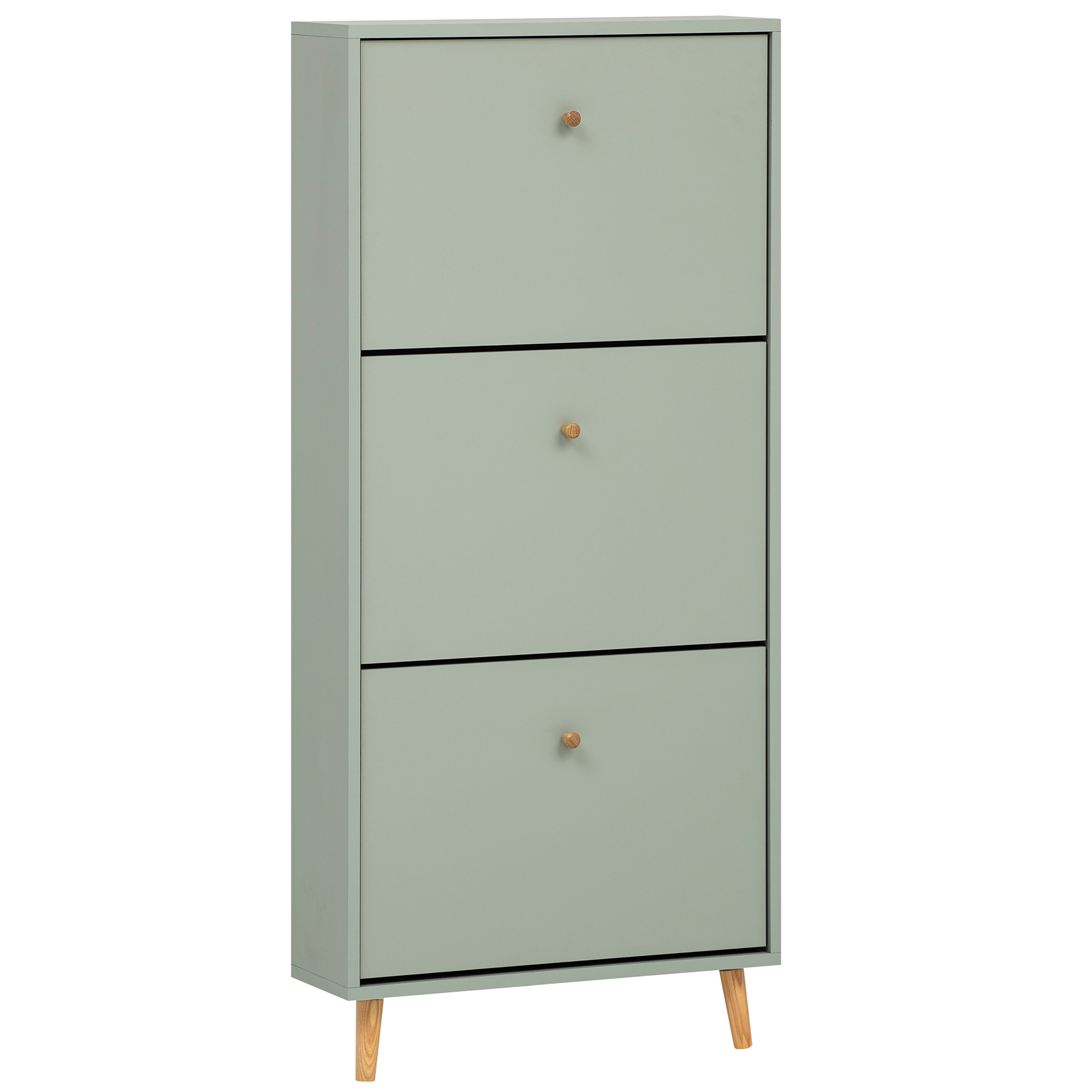 Schuhschrank - pistazie - 3 Klappen - 131 cm hoch
