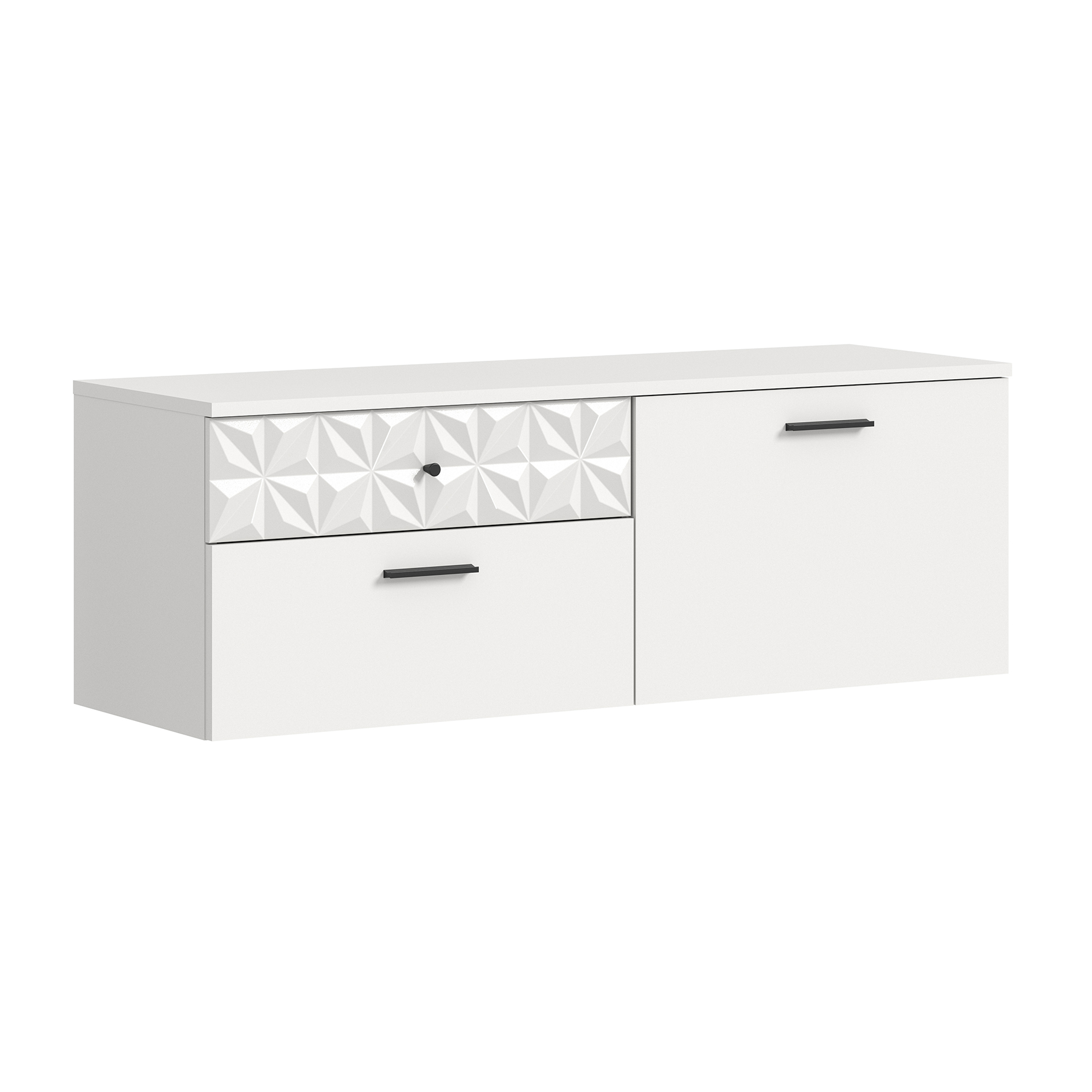 Schuhschrank PRISMA - weiß - 110 cm breit