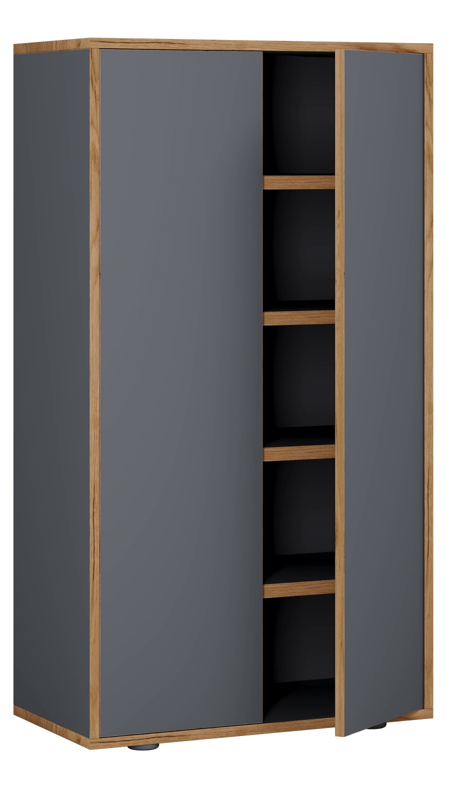 Schuhschrank SALIA - anthrazit - Honig Eiche - 60x110 cm