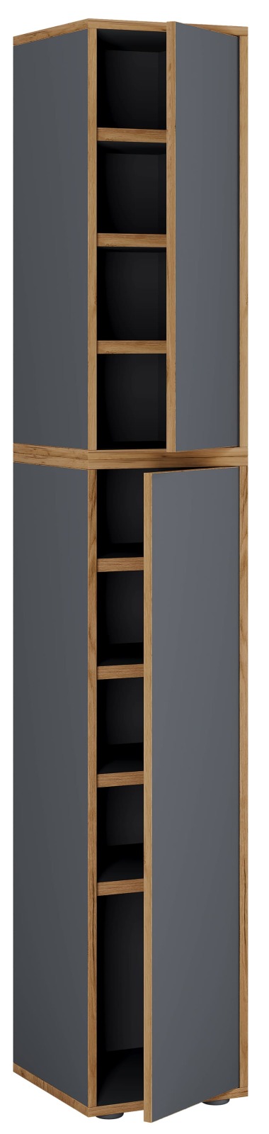 Schuhschrank SALIA XXL - anthrazit - Honig Eiche - 30x183 cm