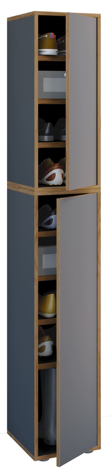 Schuhschrank SALIA XXL - anthrazit - Honig Eiche - 30x183 cm