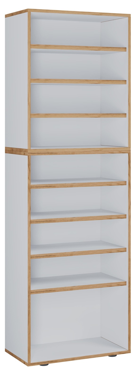 Schuhschrank SALIA XXL - weiß - Honig Eiche - 60x183 cm