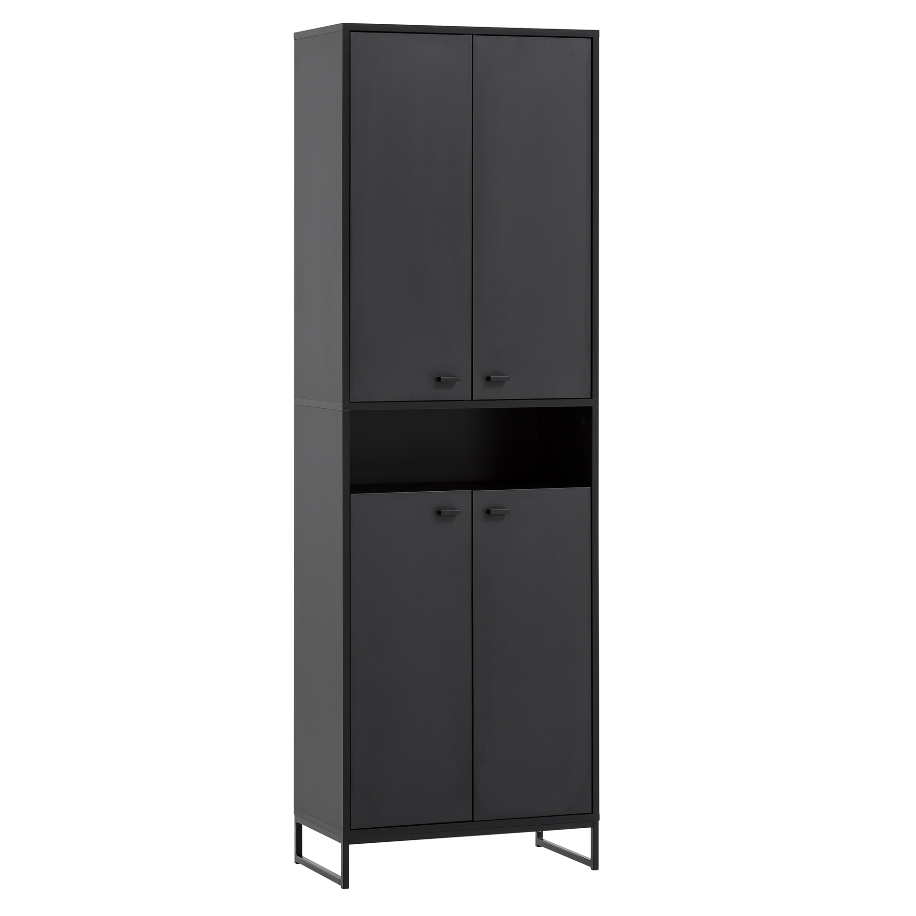 Schuhschrank - schwarz - 4 Türen - 60 cm