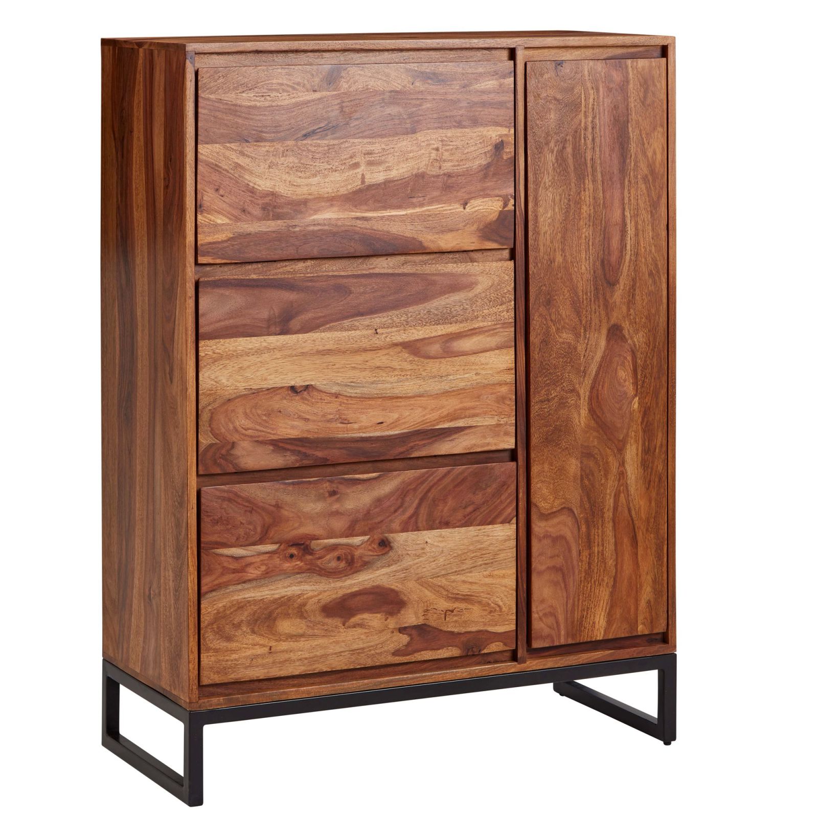 Schuhschrank - Sheesham - Massivholz - 88 cm breit
