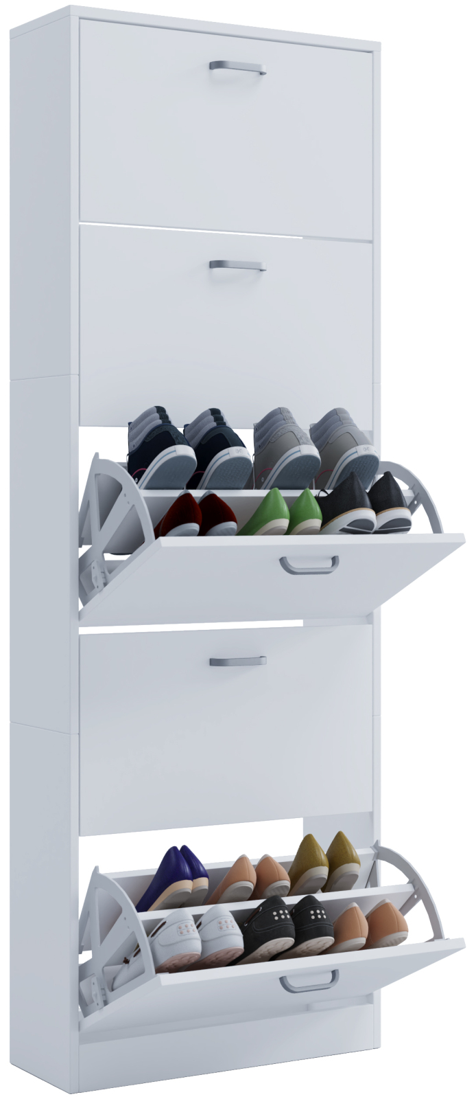 Schuhschrank SIPOS XL - weiß - 170x59x22 cm