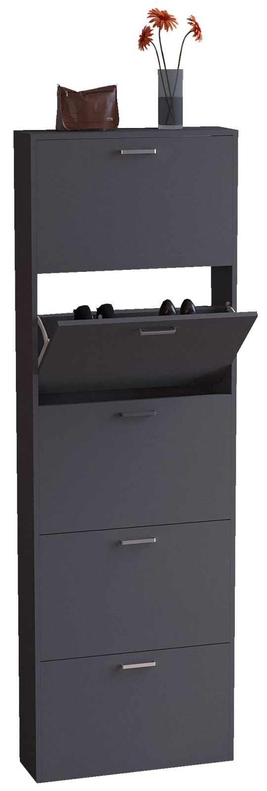 Schuhschrank SULOS XL - anthrazit - 179 cm hoch