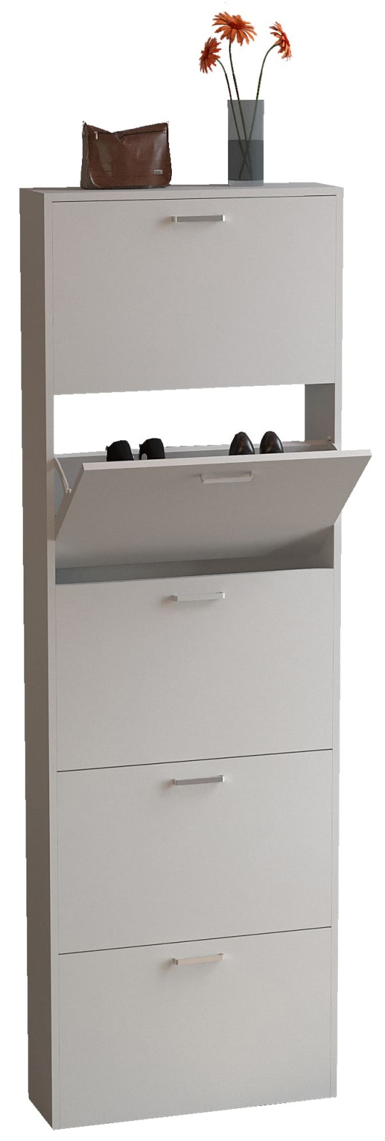 Schuhschrank SULOS XL - weiß - 179 cm hoch