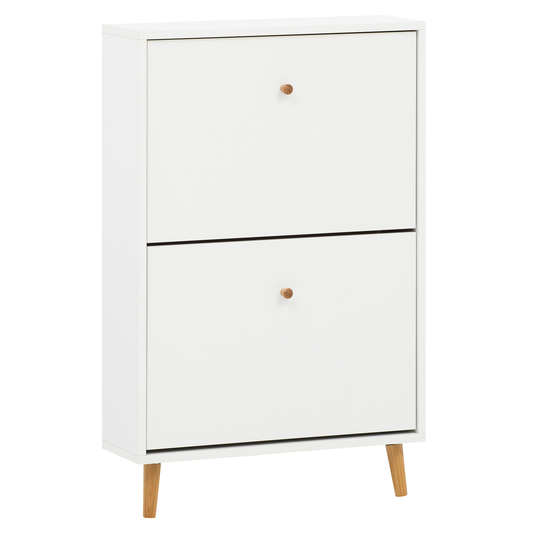 Schuhschrank - weiß matt - 2 Klappen - 92,2 cm hoch