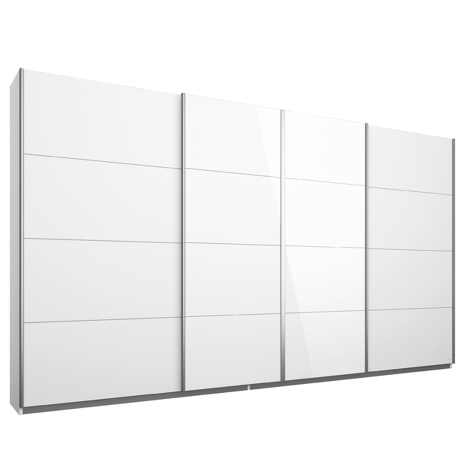 Schwebetürenschrank - Alpinweiß - 2 Glastüren - 315x211 cm