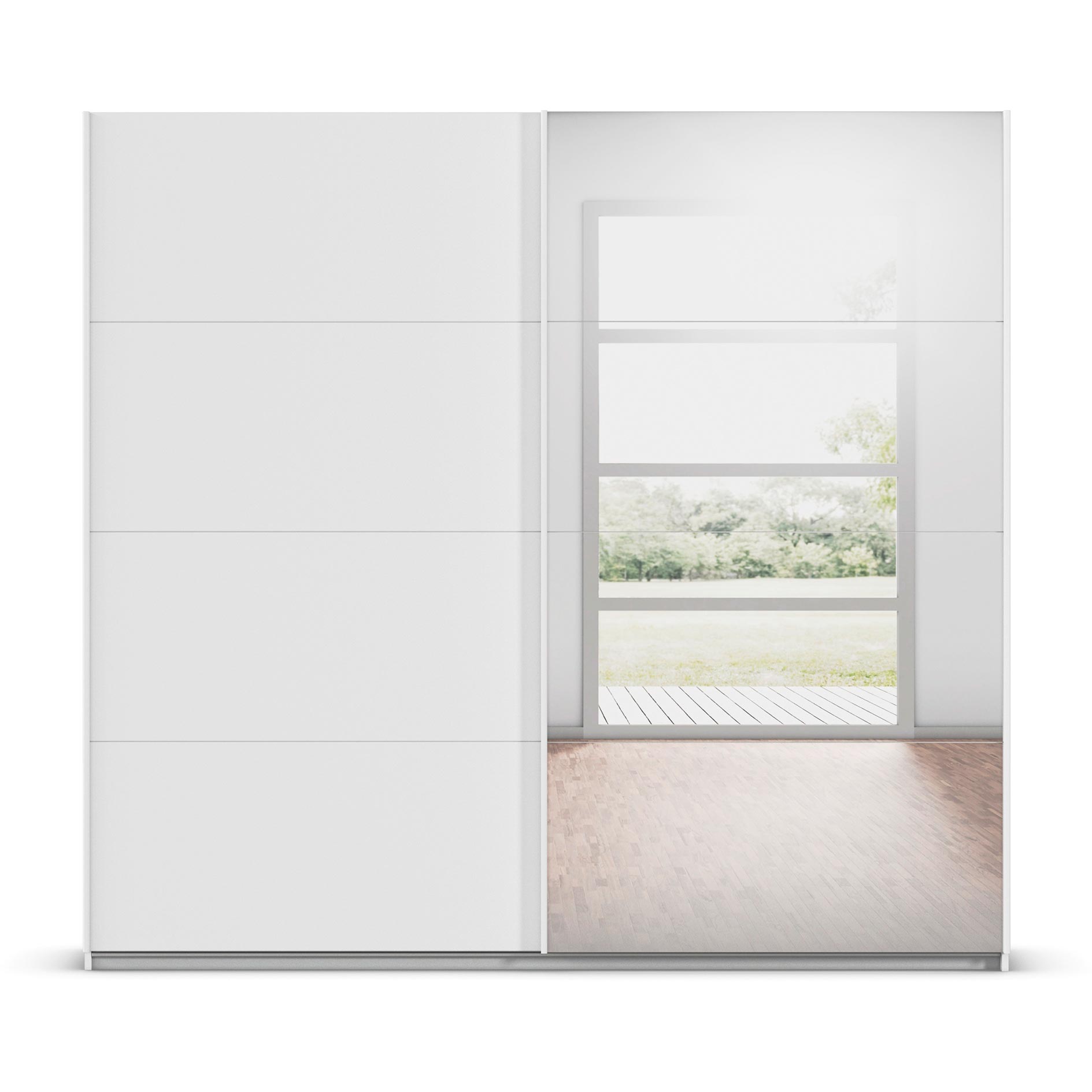 Schwebetürenschrank - Alpinweiß - 271 cm